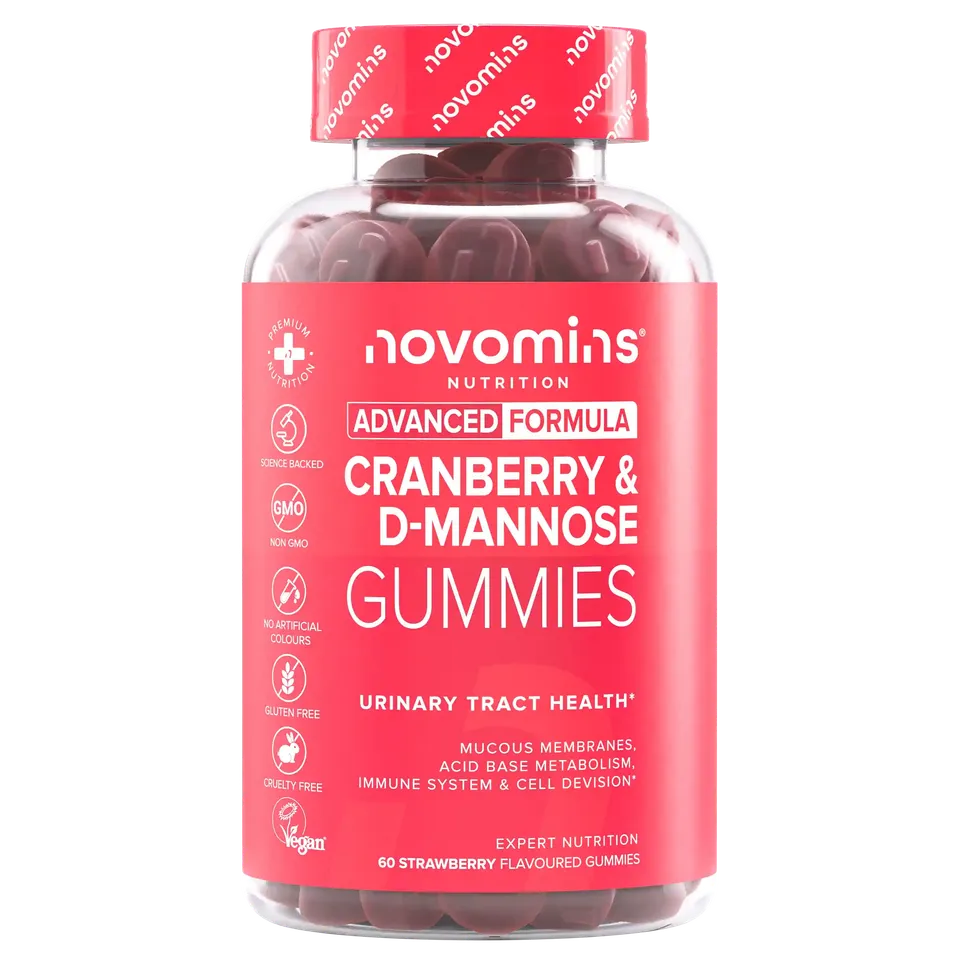 Novomins Santé intestinale Gummies Canneberge & D-Mannose fraise