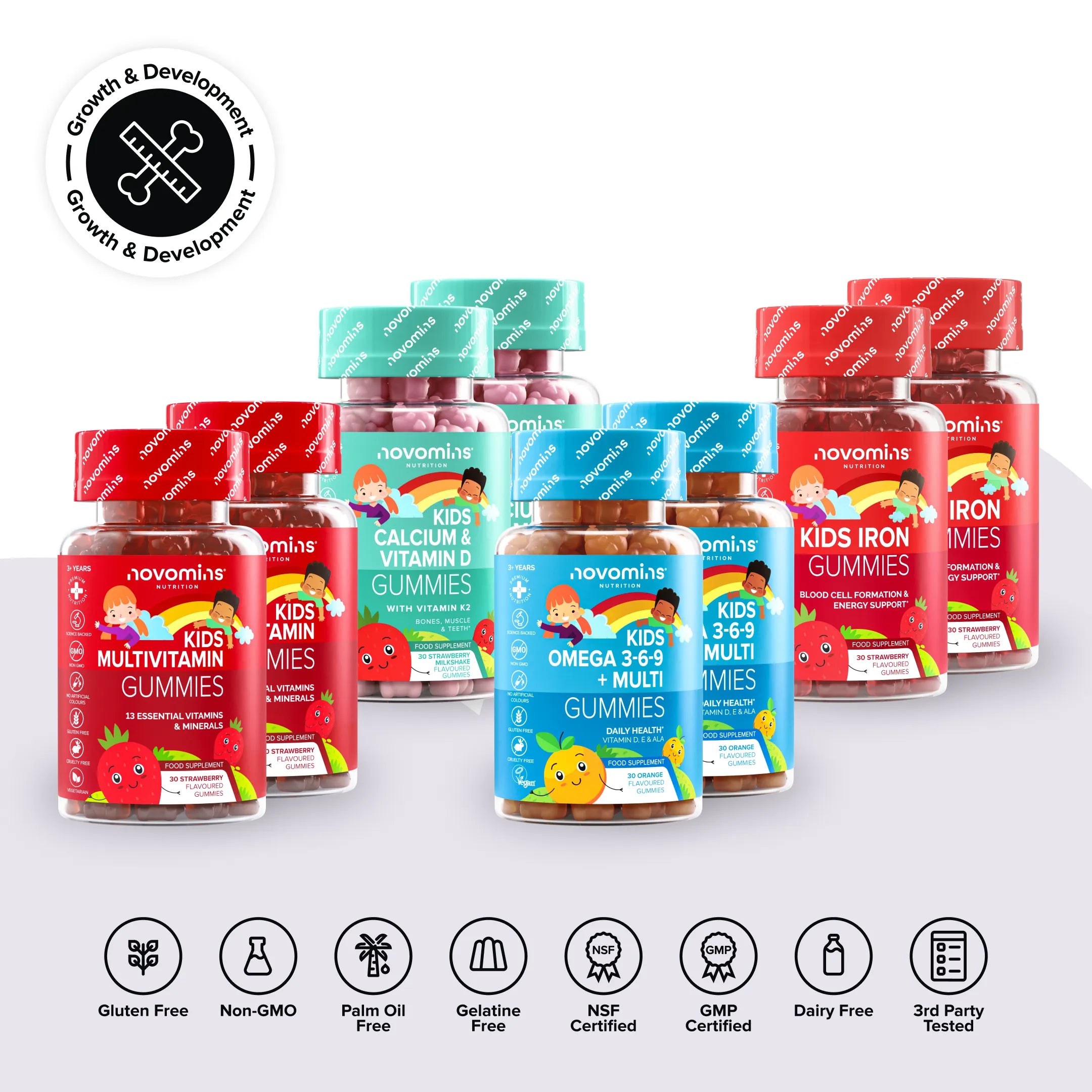 Novomins Coffrets Enfants Coffret Croissance 4 gummies
