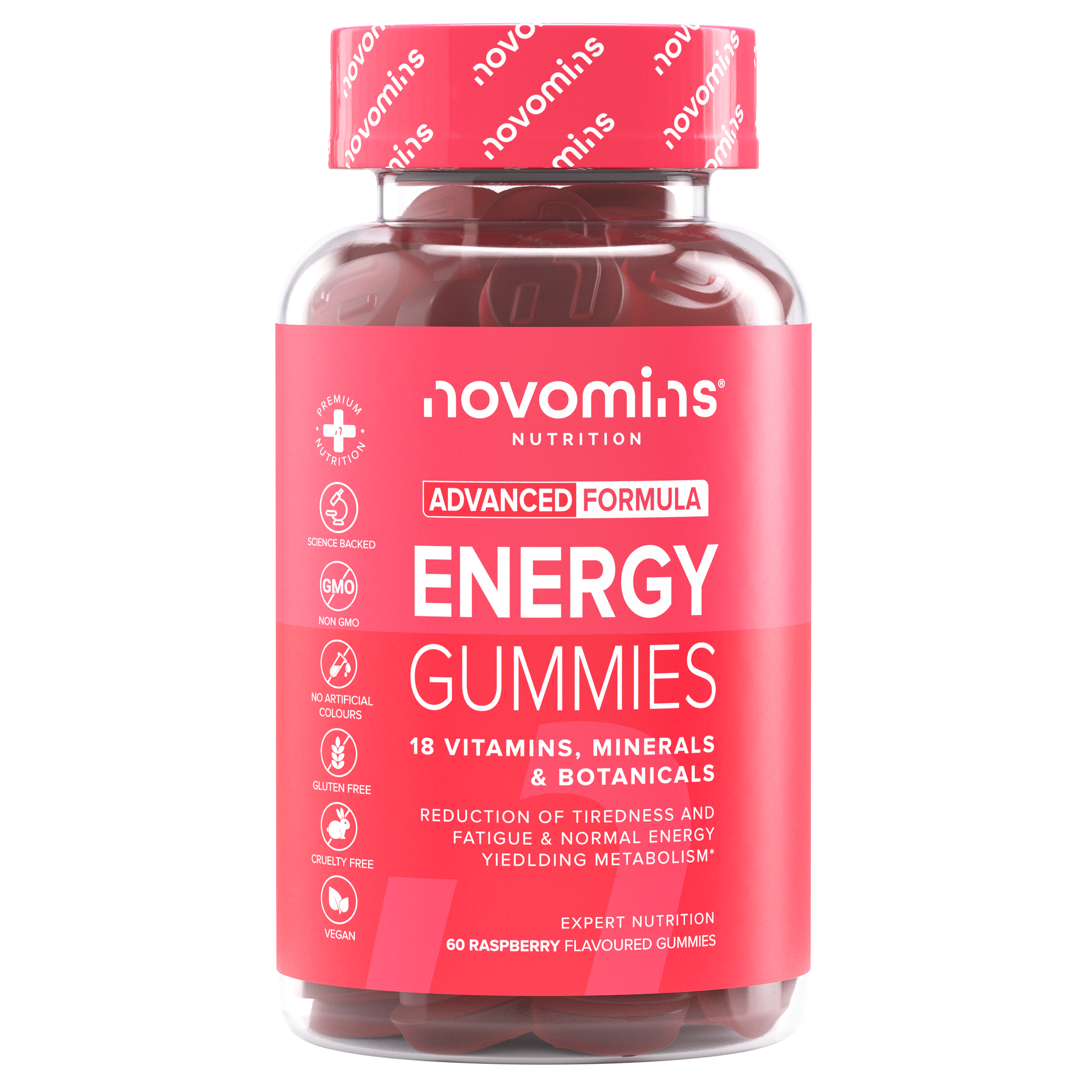 Novomins Énergie Gummies Énergie sans caféine