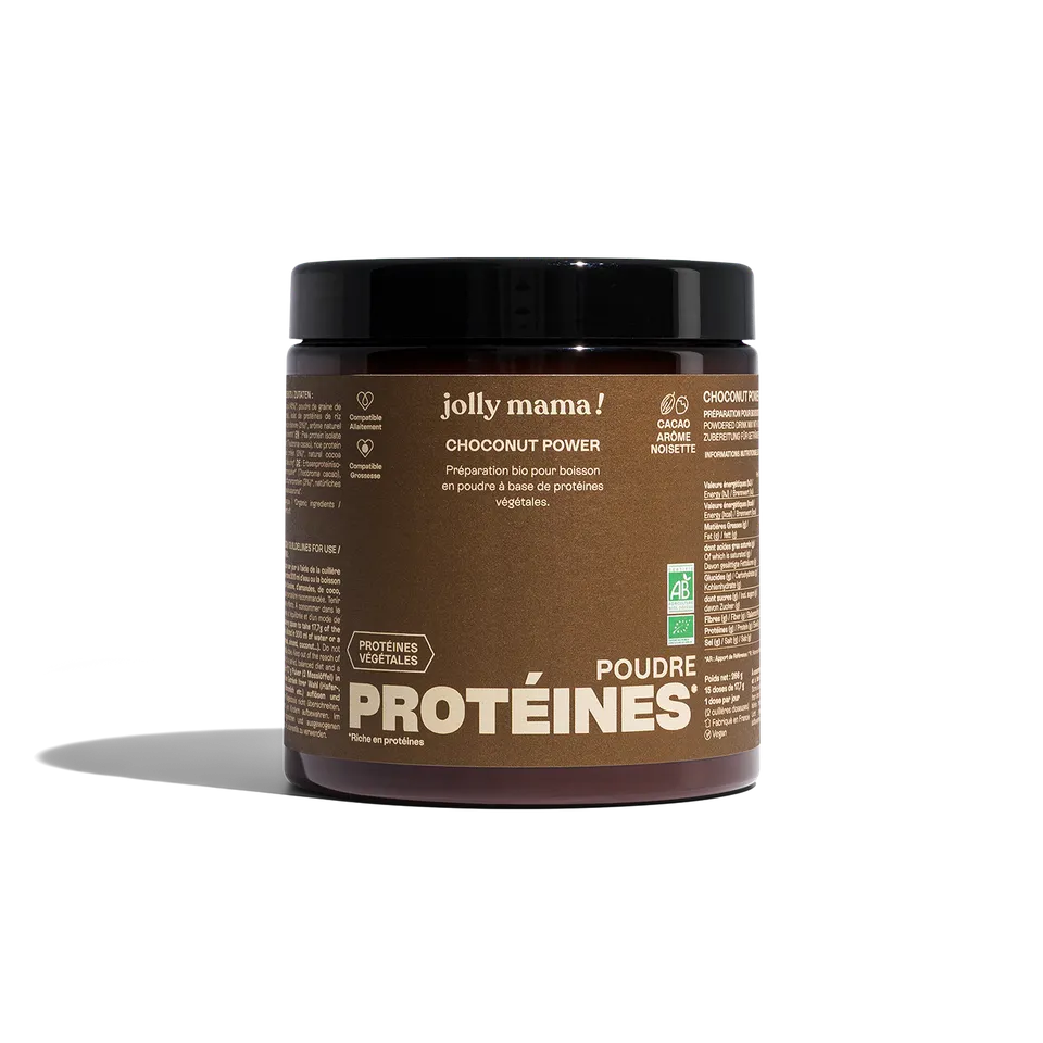 Jolly Mama Compléments Choconut power poudre protéinée 1 mois cacao