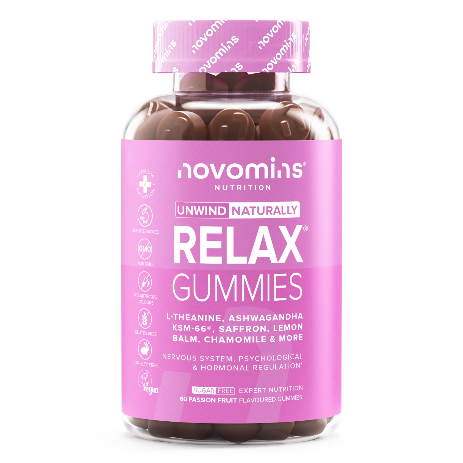 Novomins Relax Gummies ashwagandha KSM-66 calme