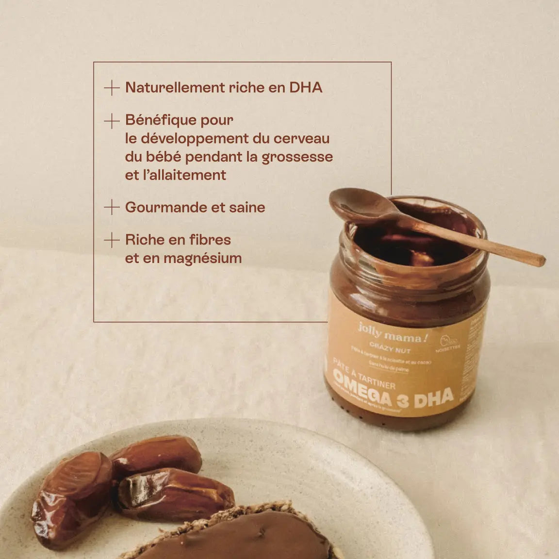 Jolly Mama Crazy nut pâte à tartiner cacao noisettes DHA