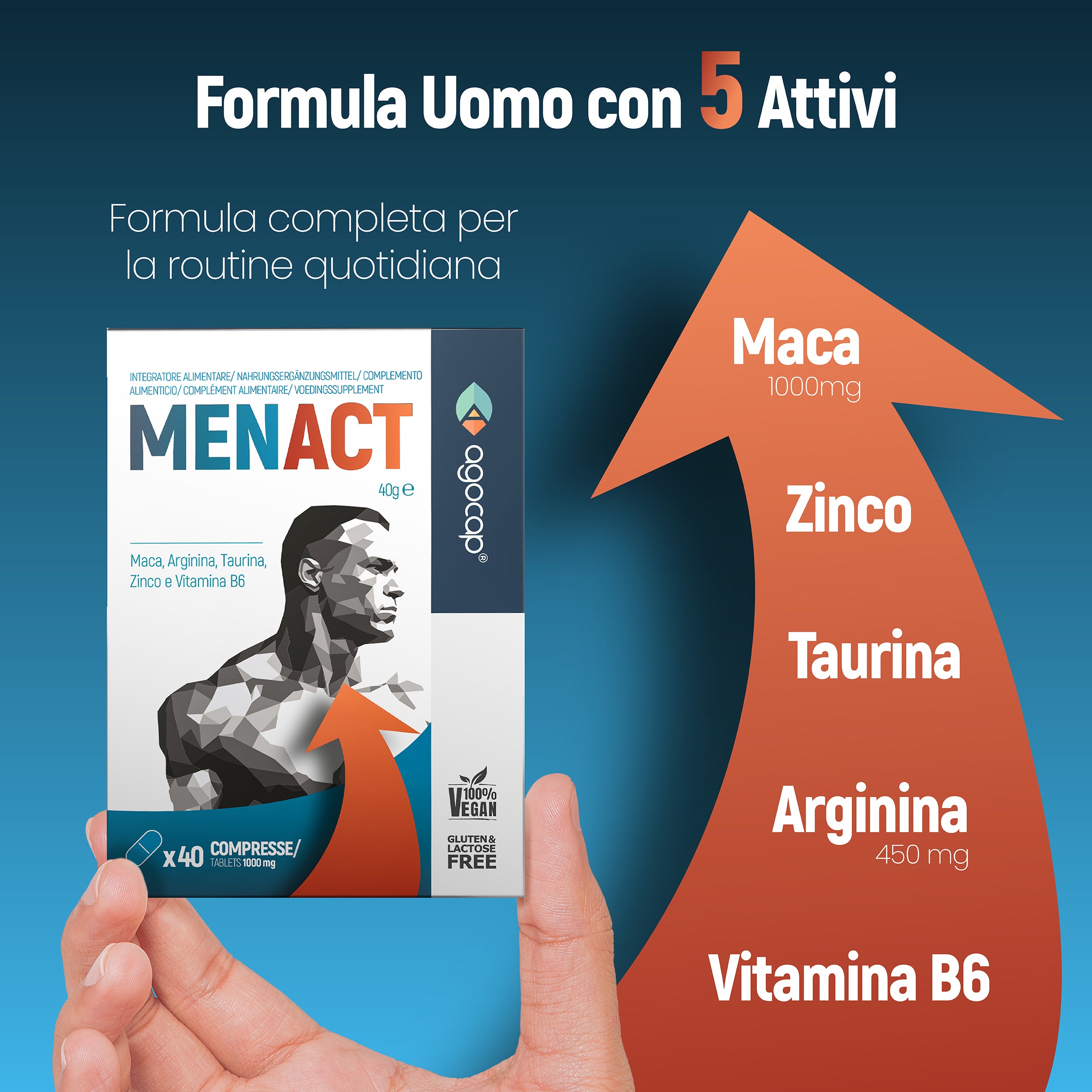 Agocap MENACT maca homme complément 40 gélules énergie