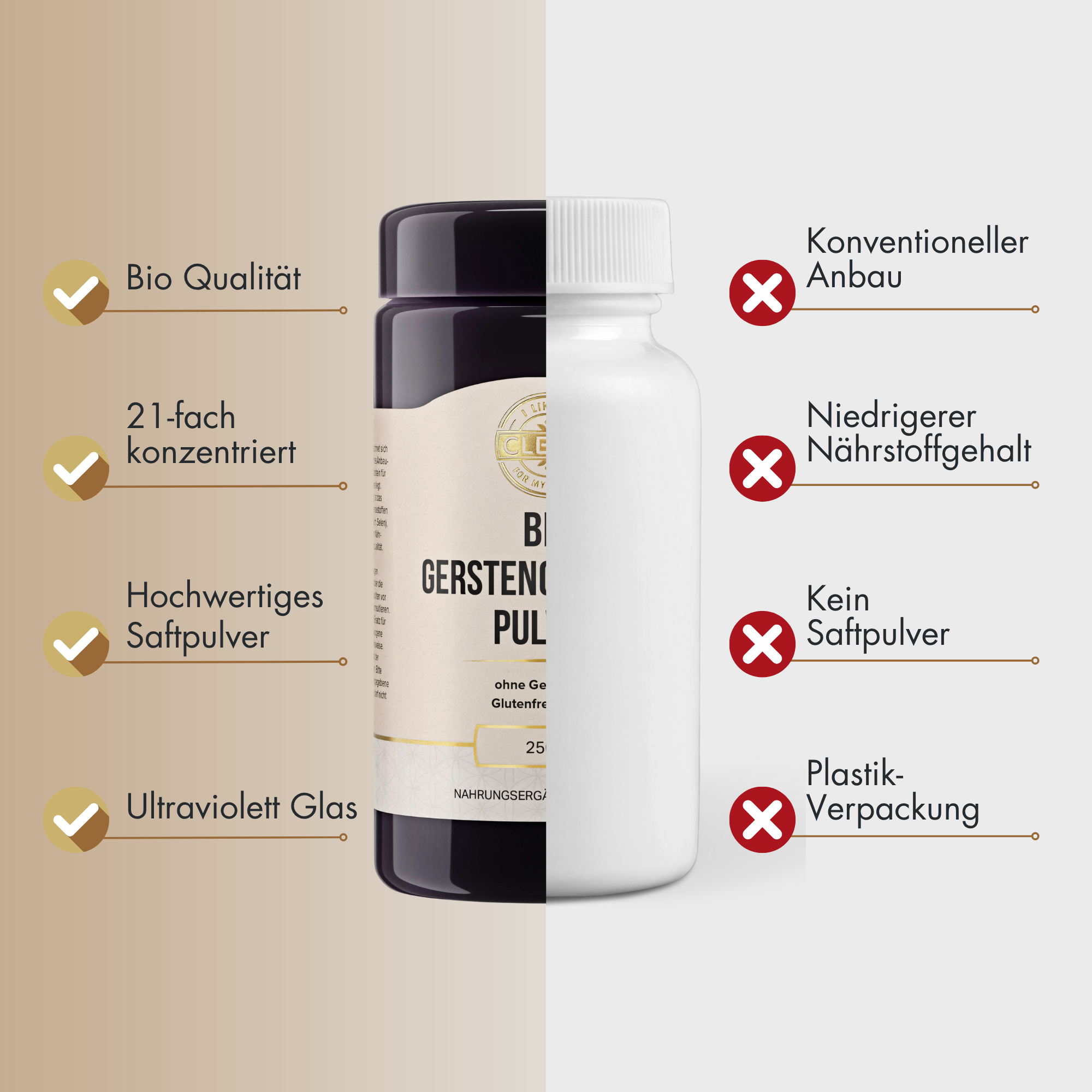 i like it clean Gerstengrassaft poudre jus d'orge bio 250 g