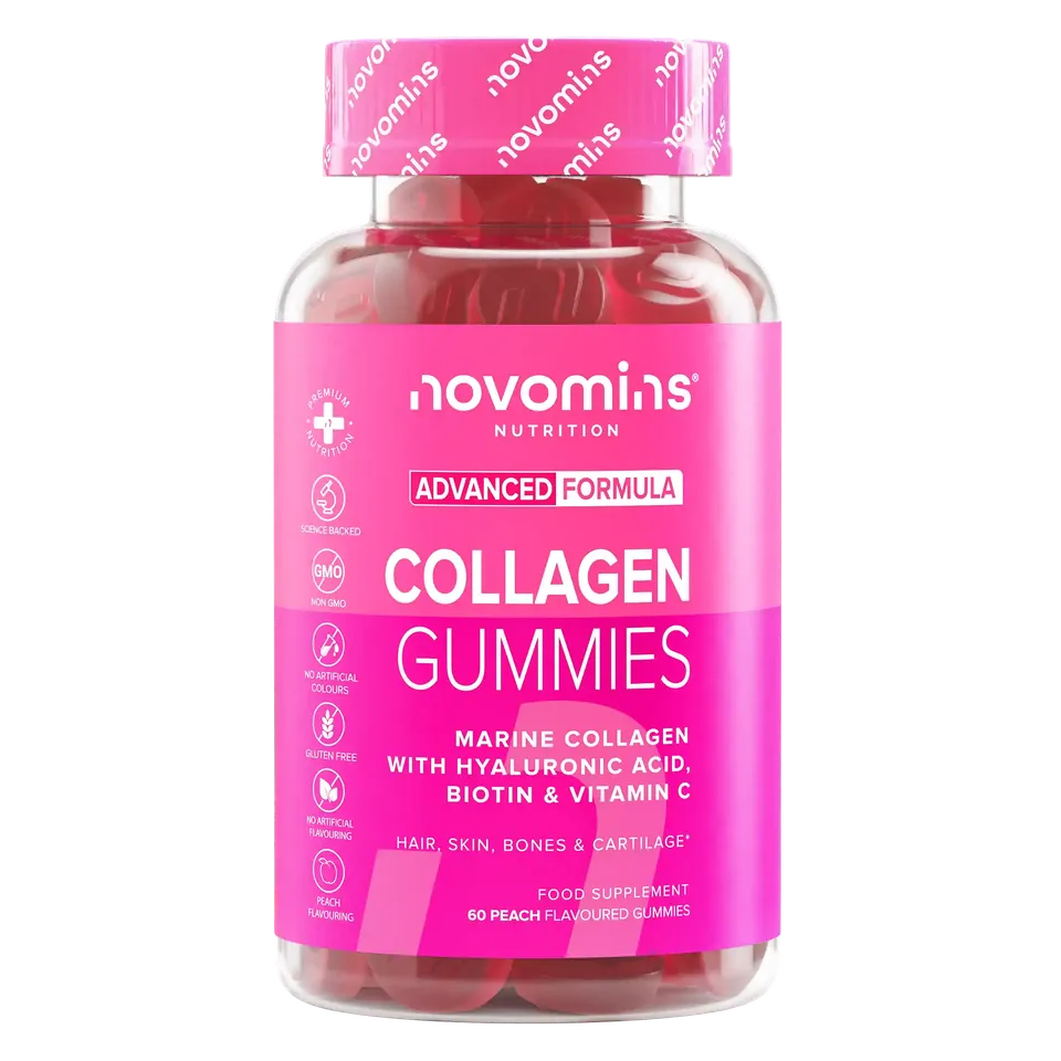 Novomins Cheveux peau ongles Gummies Collagène pêche marin