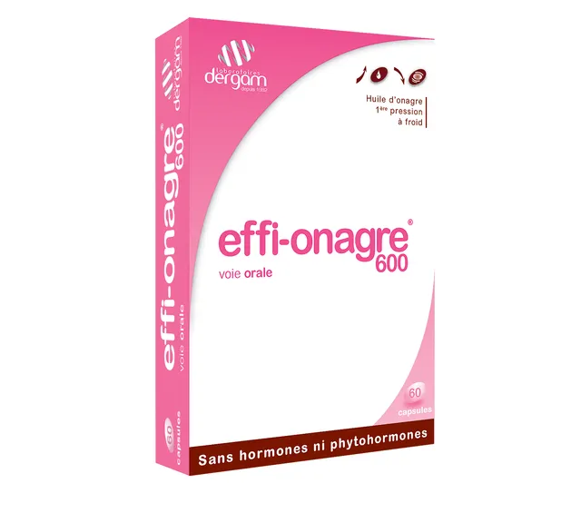 Dergam Effi-Onagre 600 complément huile onagre capsules femme