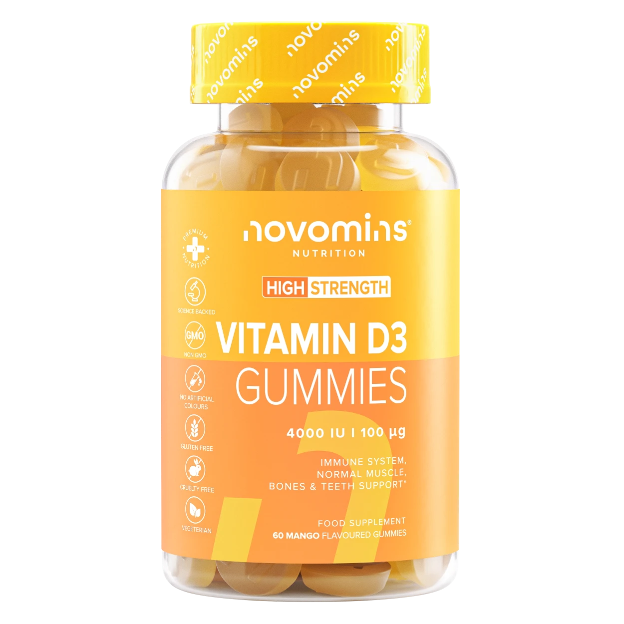 Novomins Immunité Gummies Vitamine D3 4000 UI os