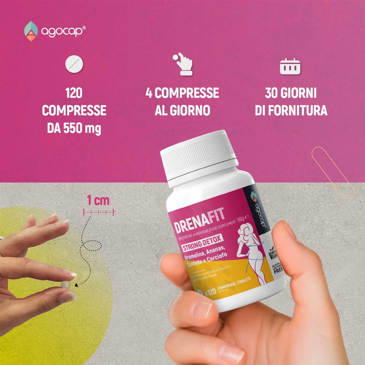 Agocap Detox DrenaFit complément drainant bromélaïne ananas