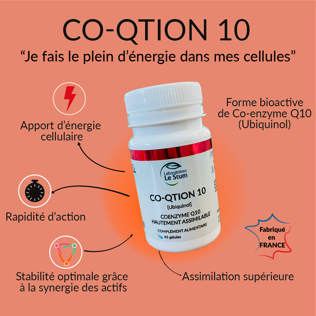 Le Stum Co-Qtion 10 complément Q10 ubiquinol énergie FR