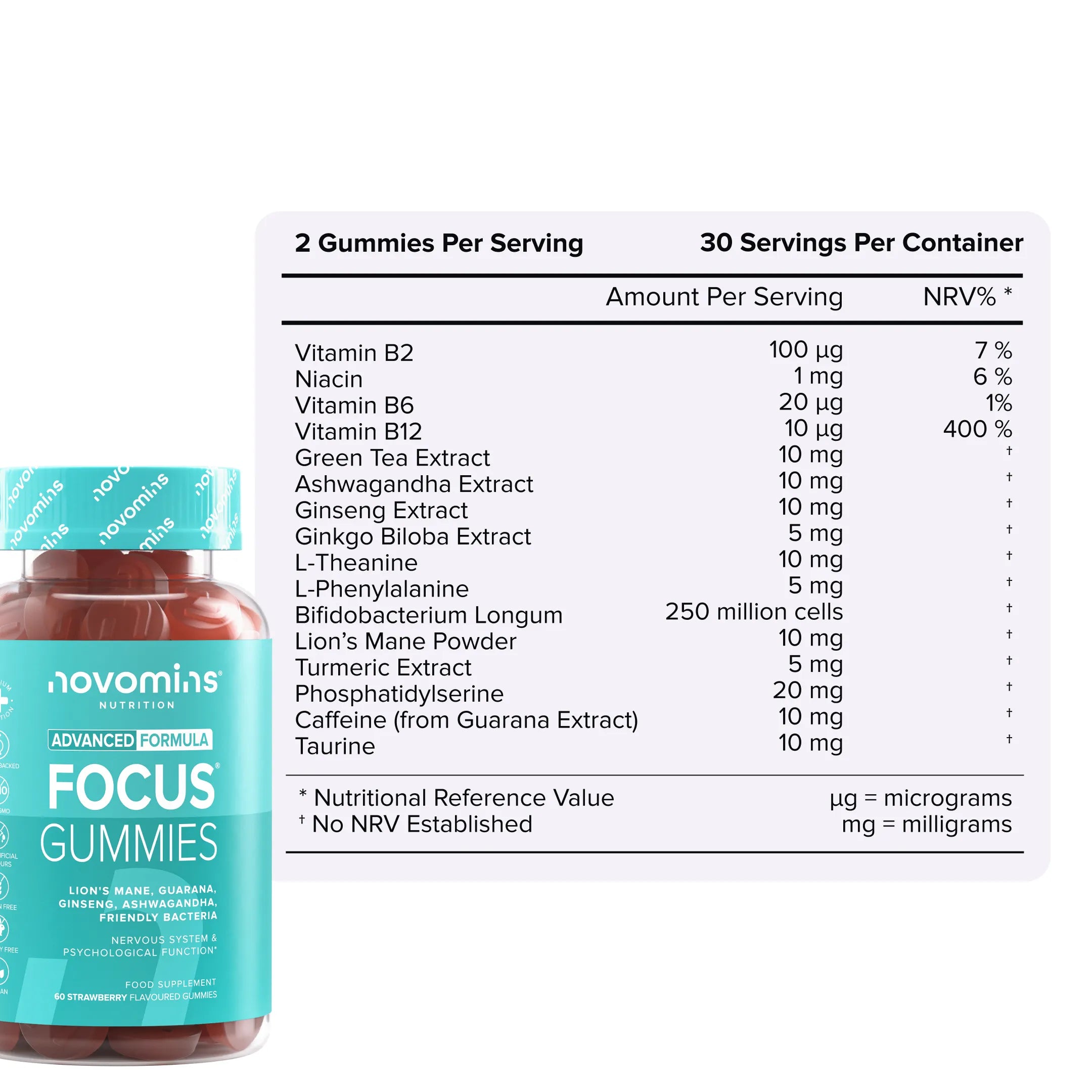Novomins Coffrets Gummies Focus Énergie Homme coffret travail