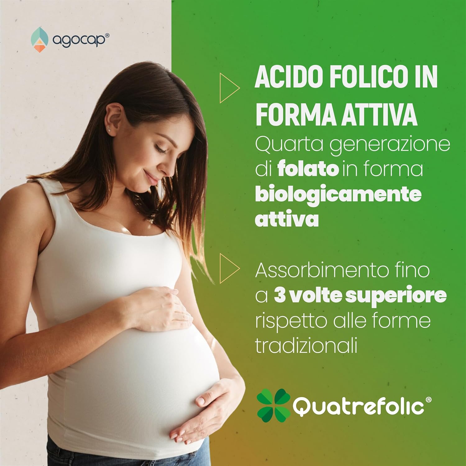 Agocap Quatrefolic acide folique complément 80 gélules B9