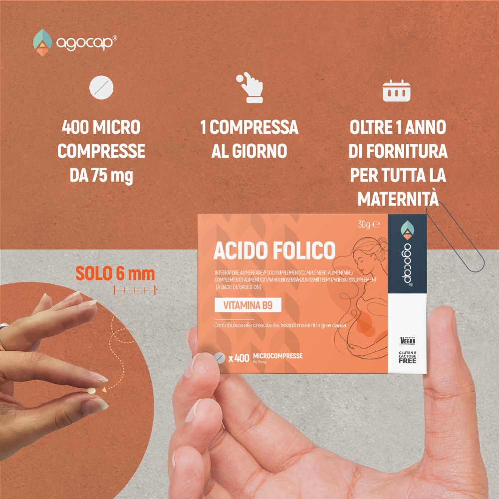 Agocap Gravidanza acide folique B9 400mcg 400 micro-comprimés