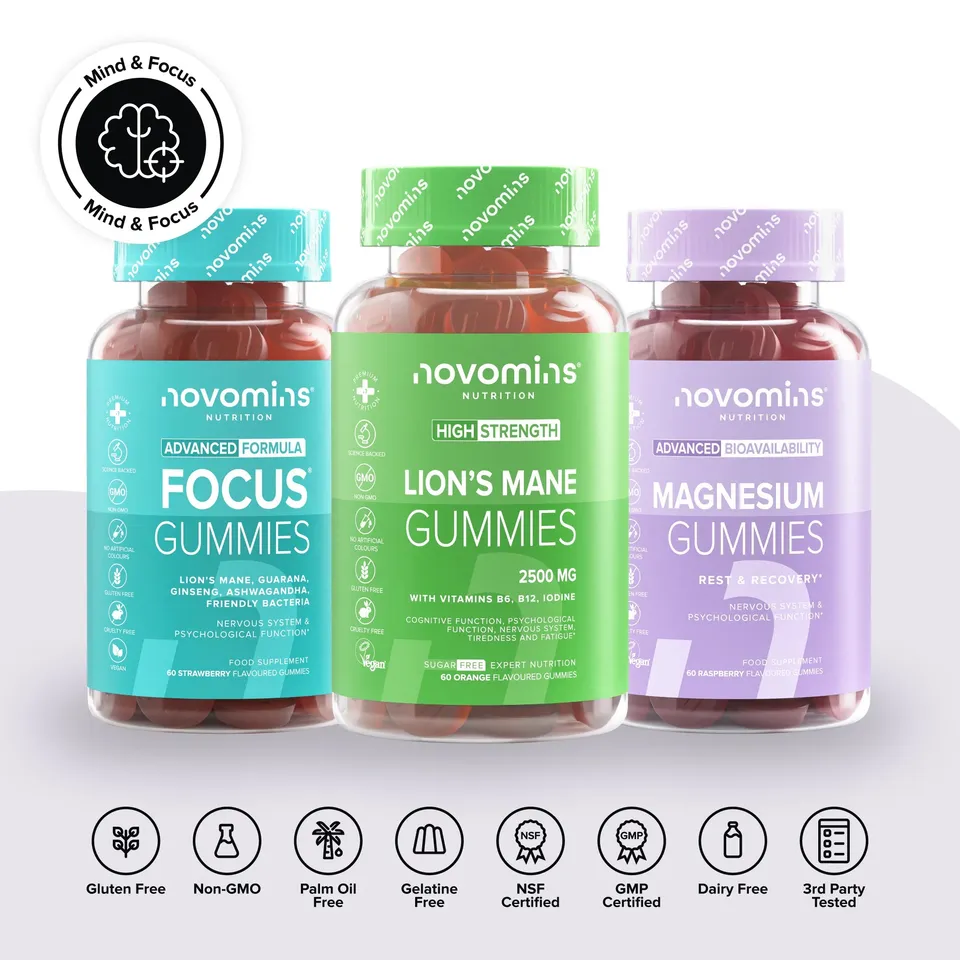 Novomins Pack Esprit & Concentration gummies cognitif