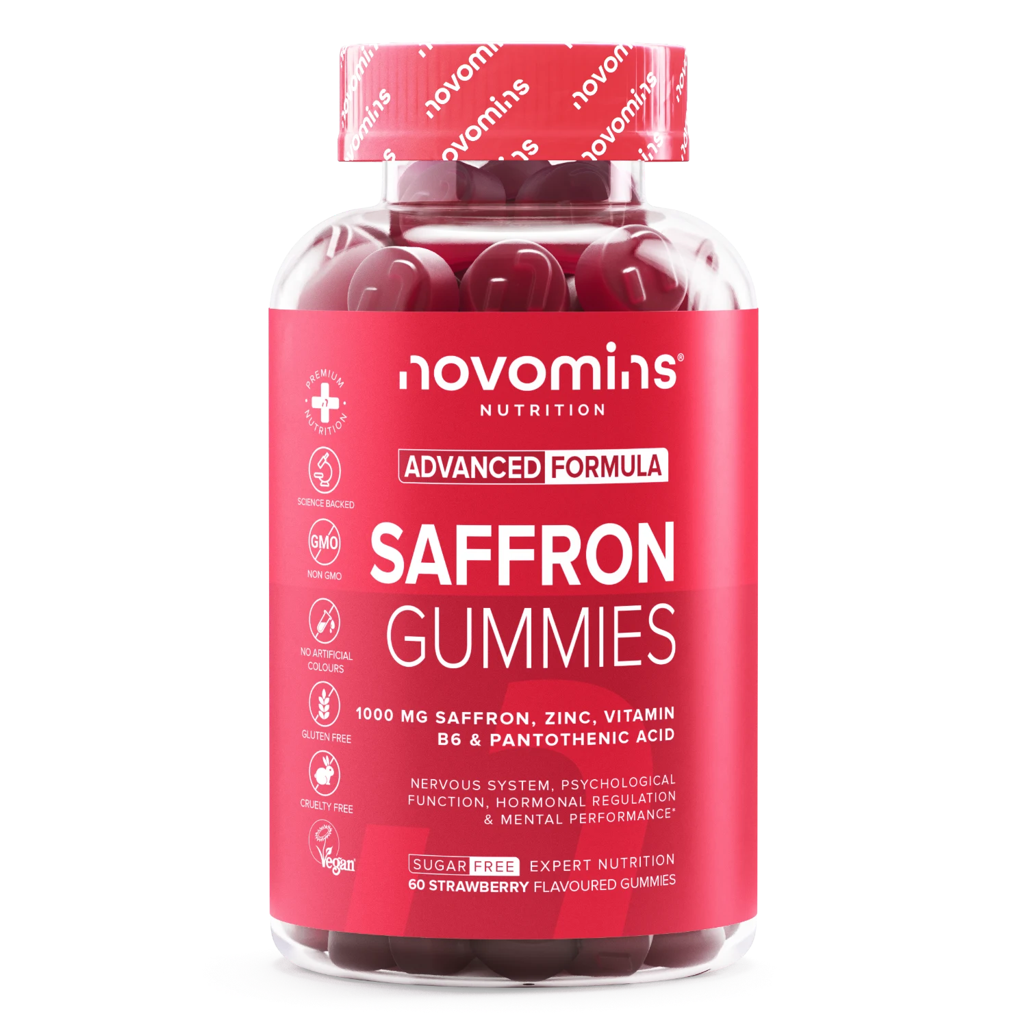 Novomins Safran Gummies Humeur Zinc B5 B6