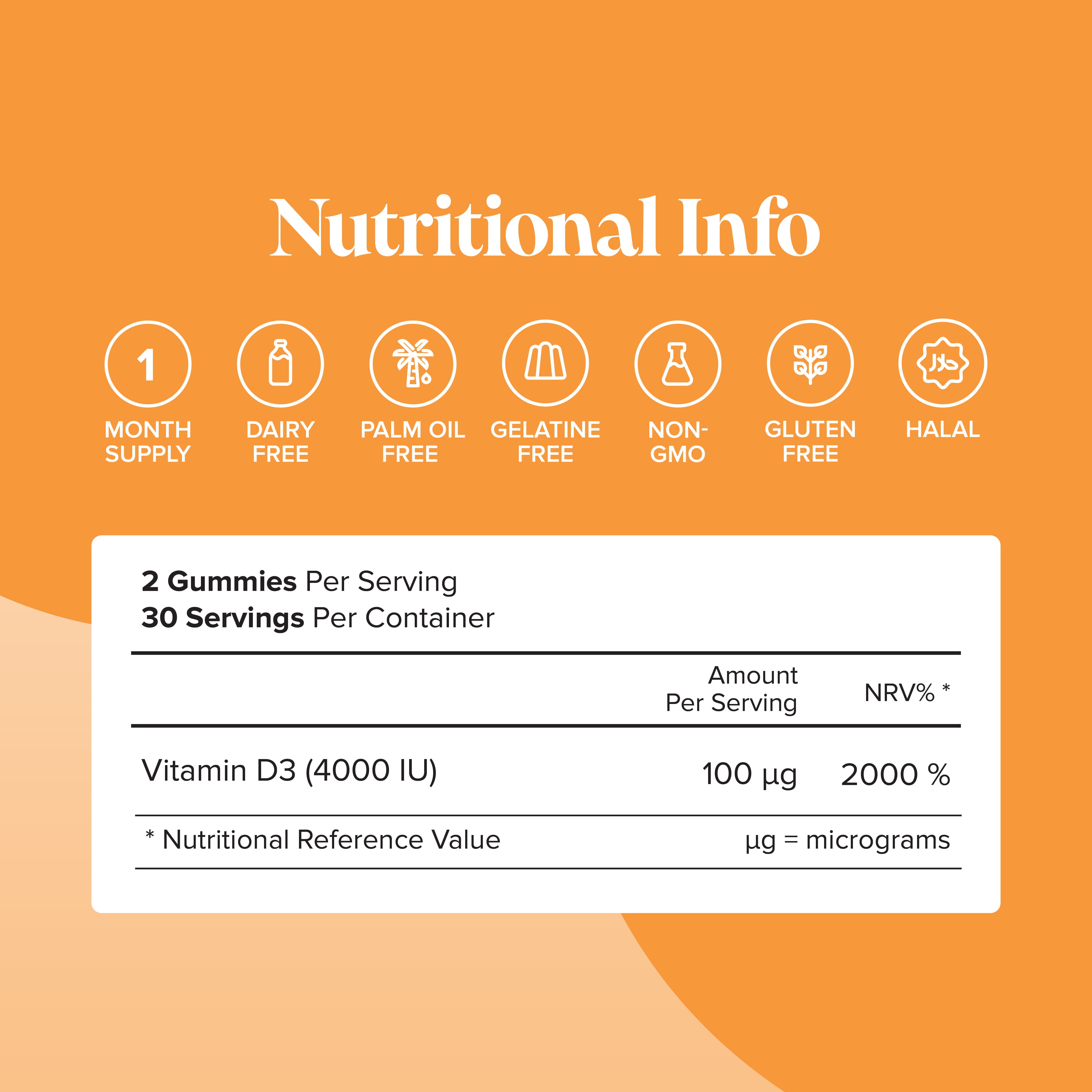 Novomins Immunité Gummies Vitamine D3 4000 UI soleil
