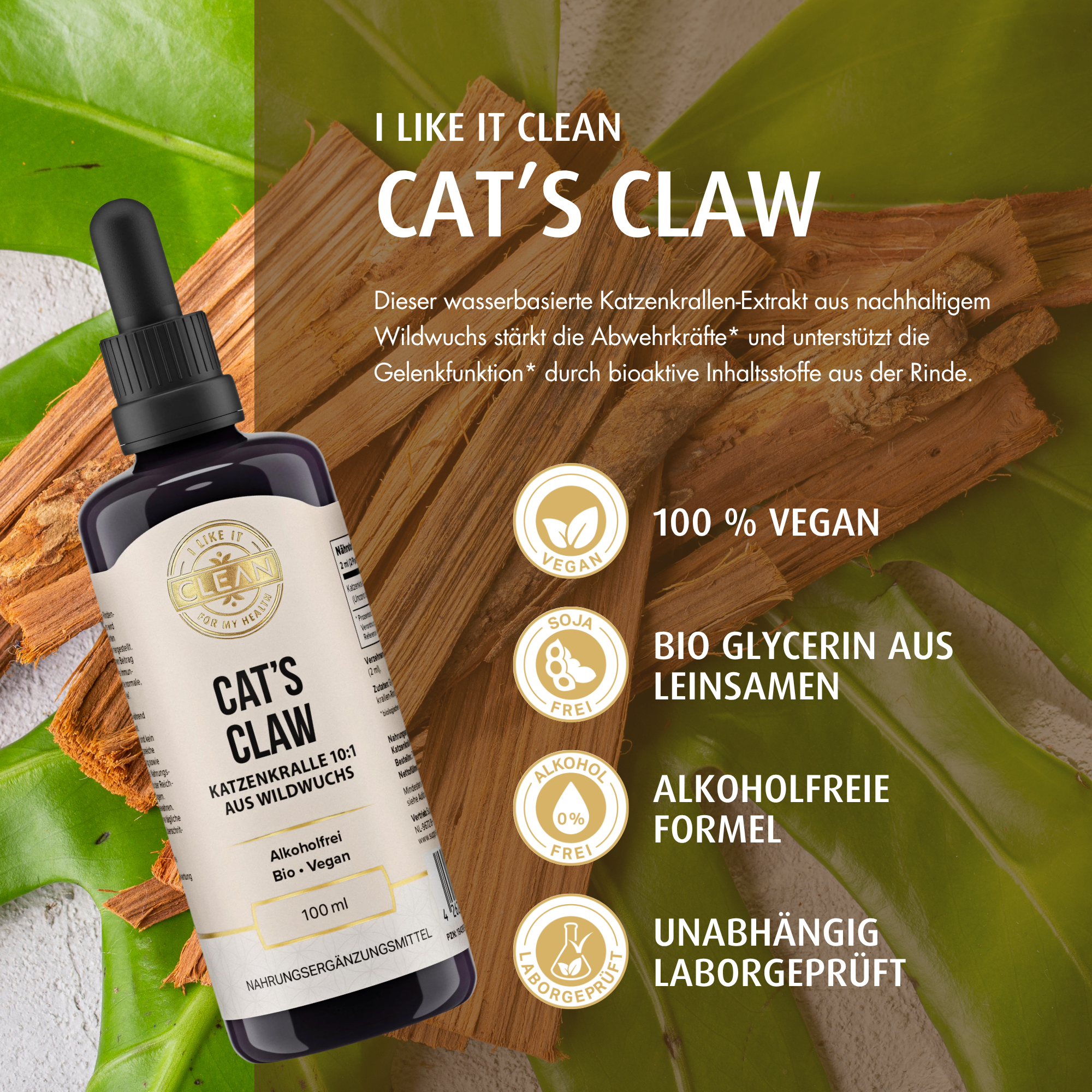 i like it clean Katzenkralle extrait liquide griffe de chat 100 ml