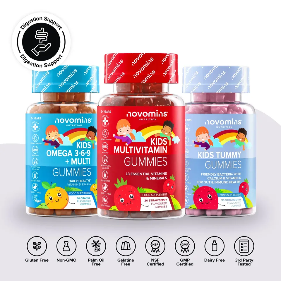 Novomins Pack Digestion enfants tummy multivitamines oméga