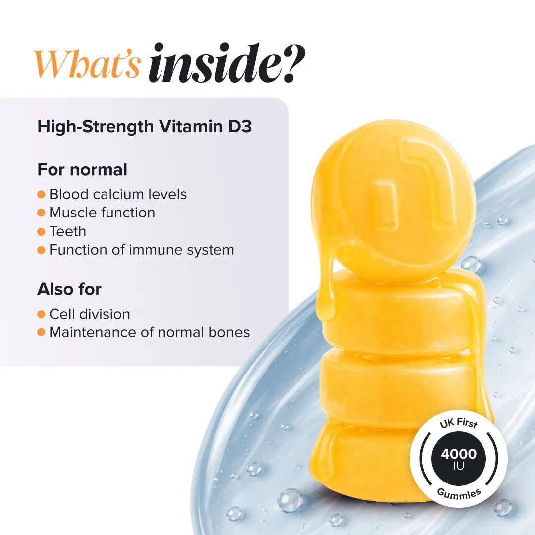 Novomins Immunité Gummies Vitamine D3 4000 UI os