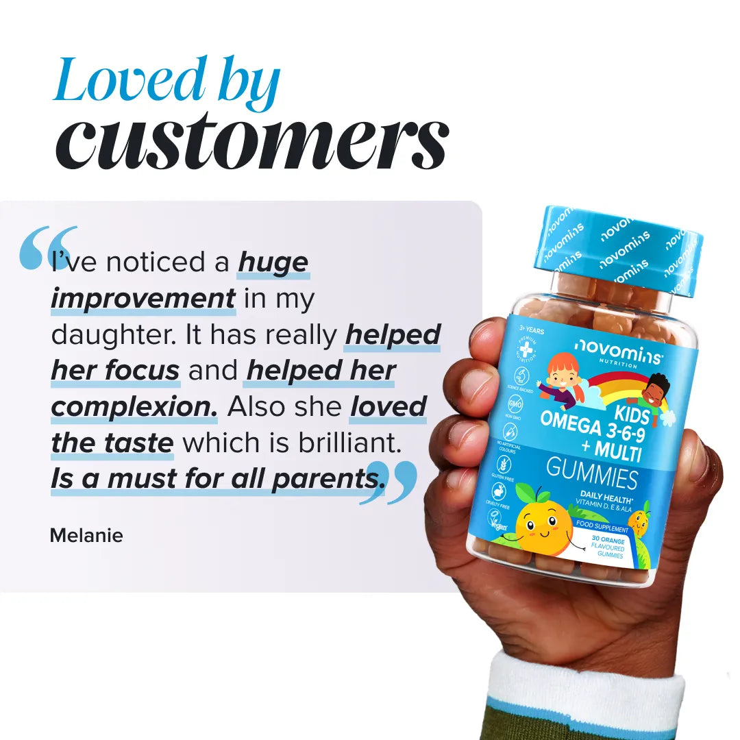 Novomins Enfants Gummies Oméga 3-6-9 vitamine D