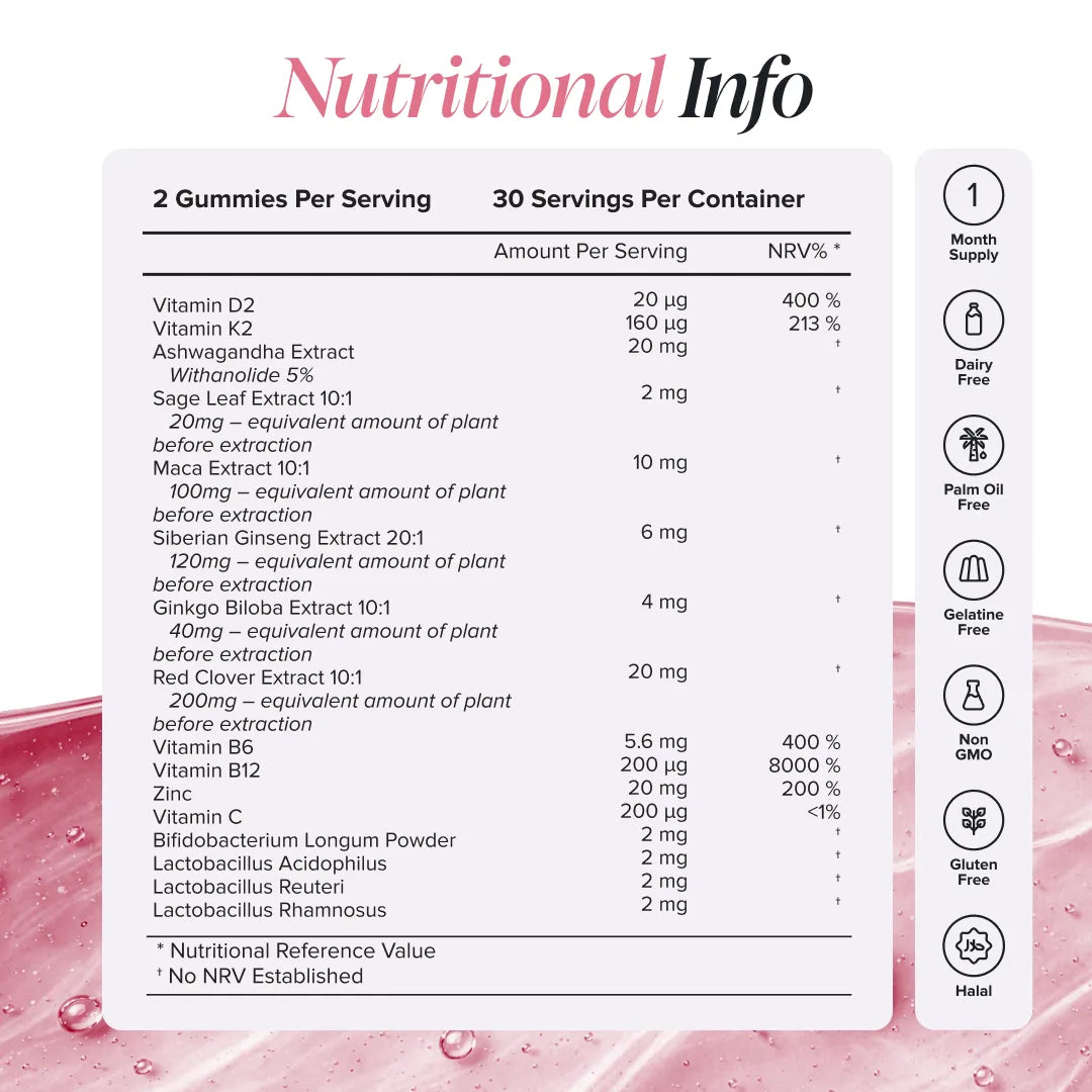 Novomins Périménopause Gummies Femme Sans Sucre