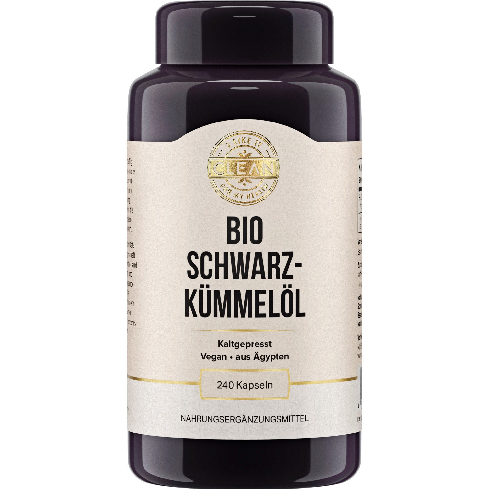 i like it clean Schwarzkümmel huile cumin noir gélules 240 vegan