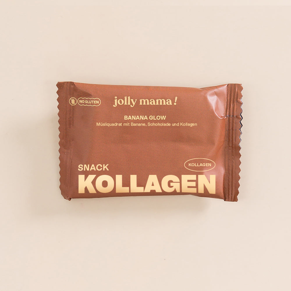 Jolly Mama Banana Glow barre banane chocolat collagène