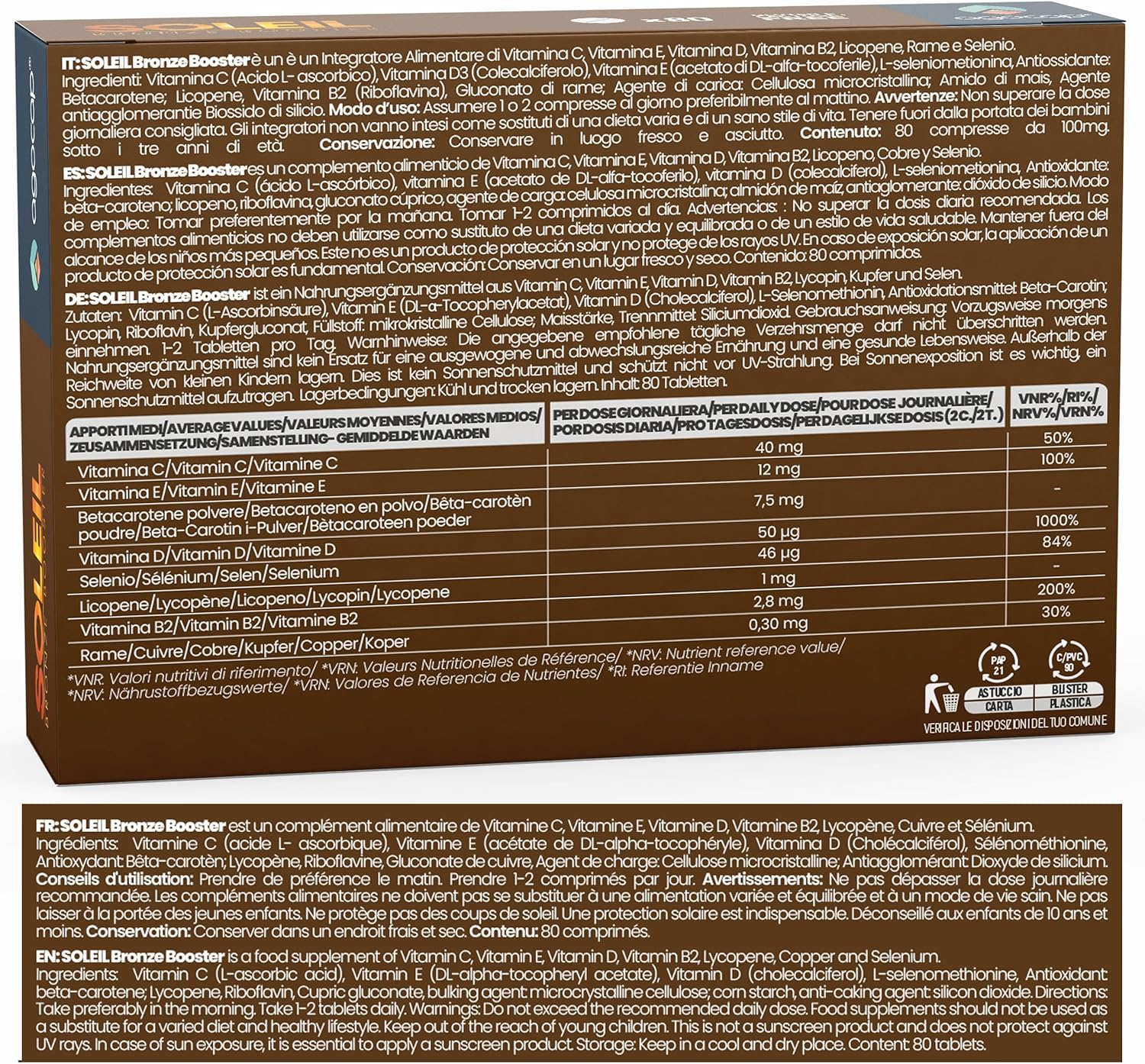 Agocap Soleil Bronze Booster bronzage 80 micro-comprimés