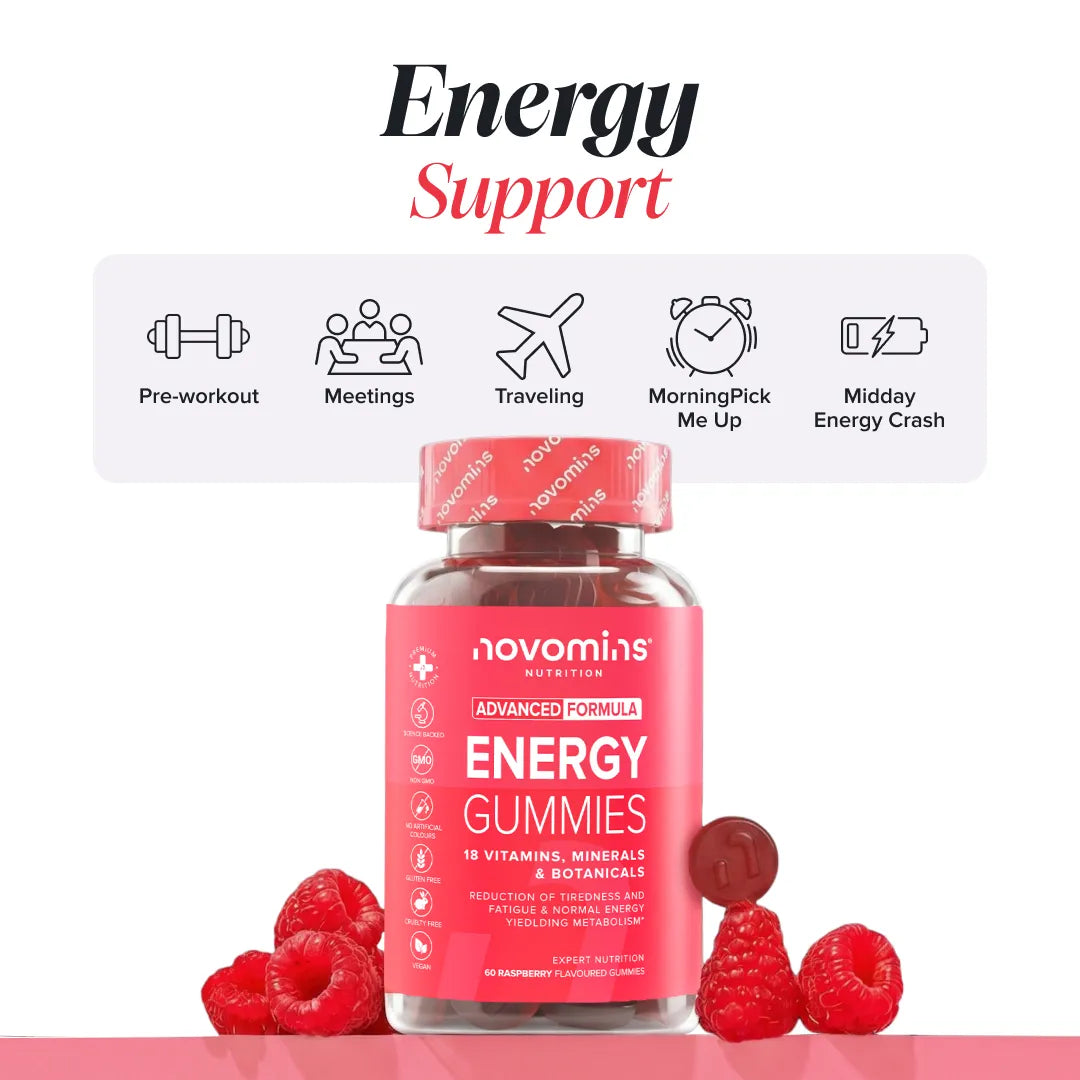 Novomins Énergie Gummies Énergie sans caféine