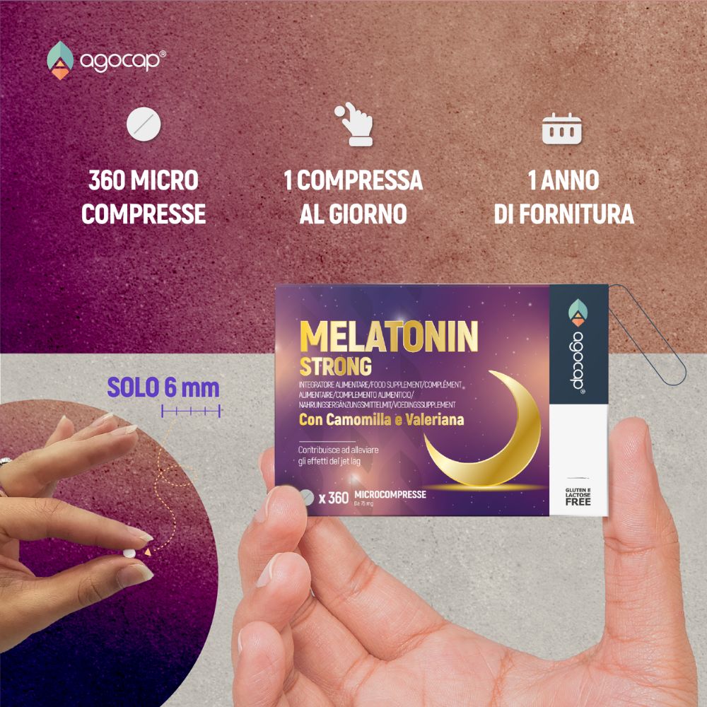 Agocap Stress e Stanchezza Melatonina Strong 1 mg sommeil