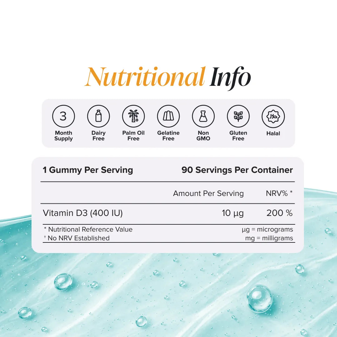 Novomins Immunité enfants Gummies Vitamine D pour Enfants 400 UI