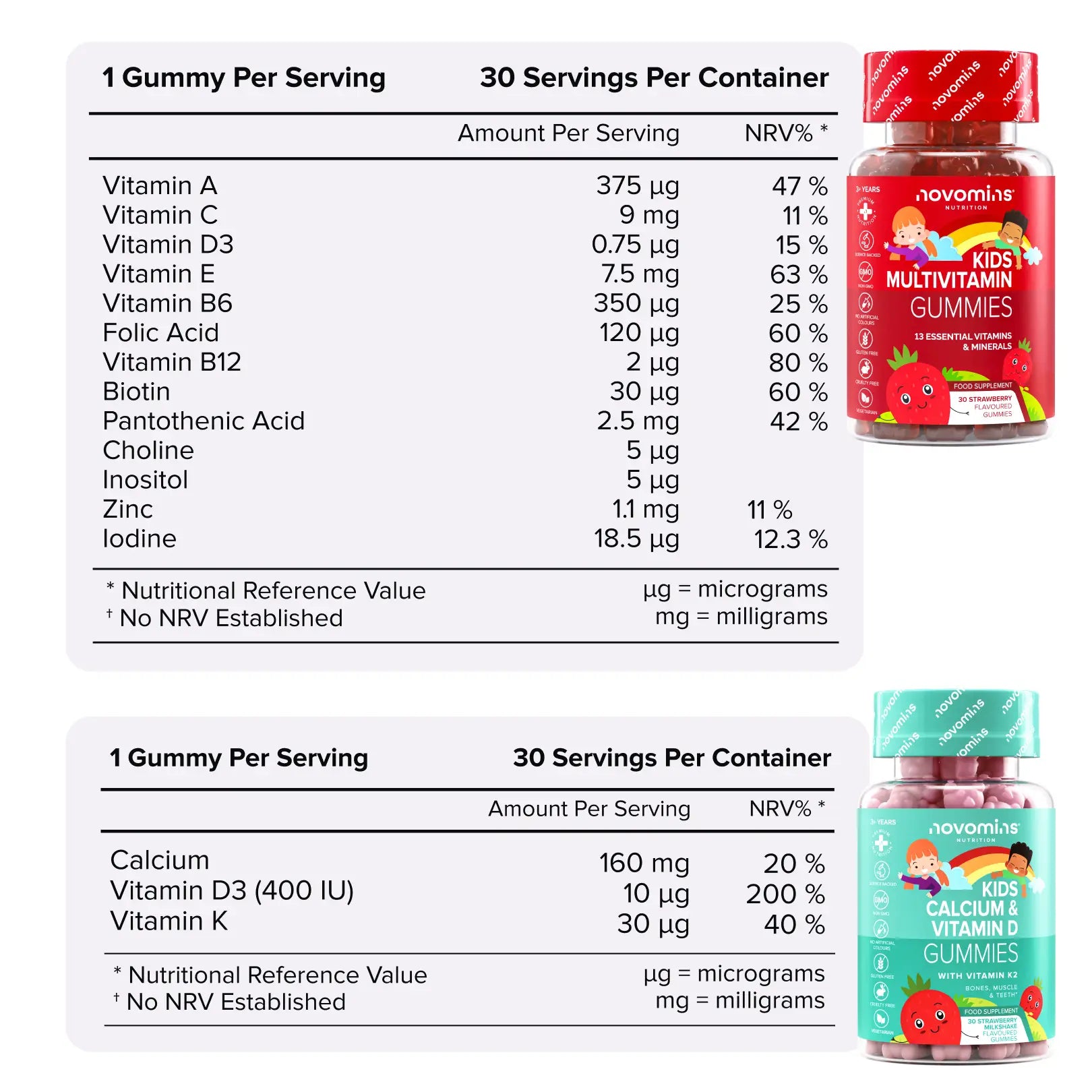 Novomins Coffrets Enfants Coffret Croissance 4 gummies