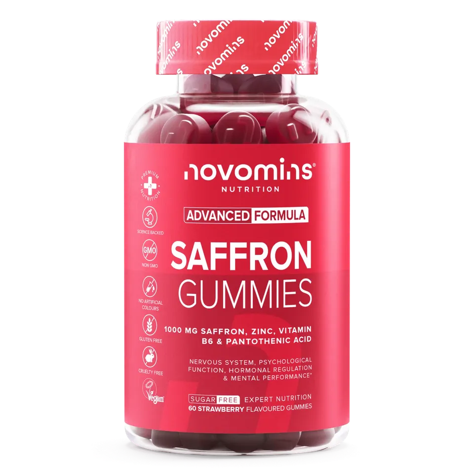 Novomins Safran Gummies Humeur Zinc B5 B6