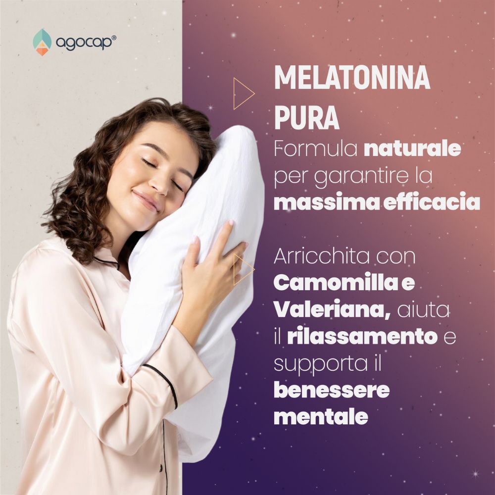 Agocap Stress e Stanchezza Melatonina Strong 1 mg sommeil