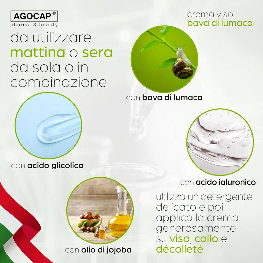 Agocap Skincare Bave Escargot crème visage 50 ml
