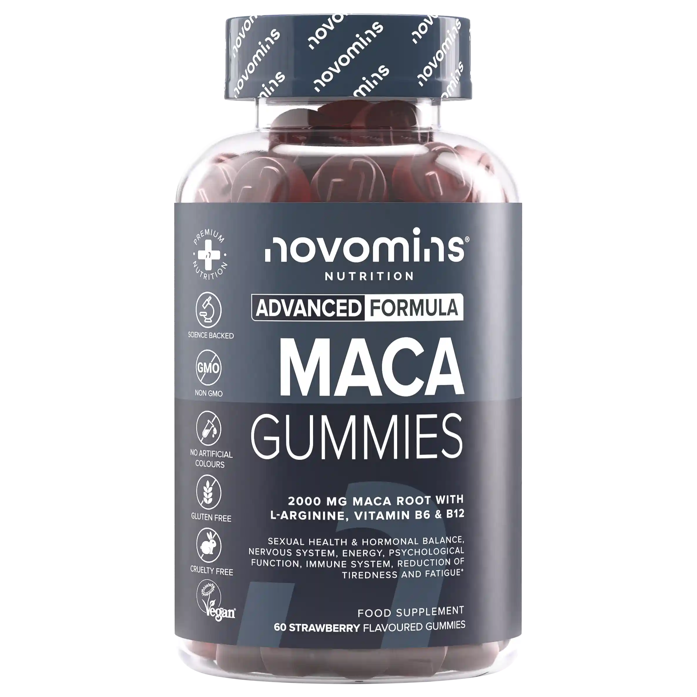 Novomins Libido Gummies de Maca noire énergie B12