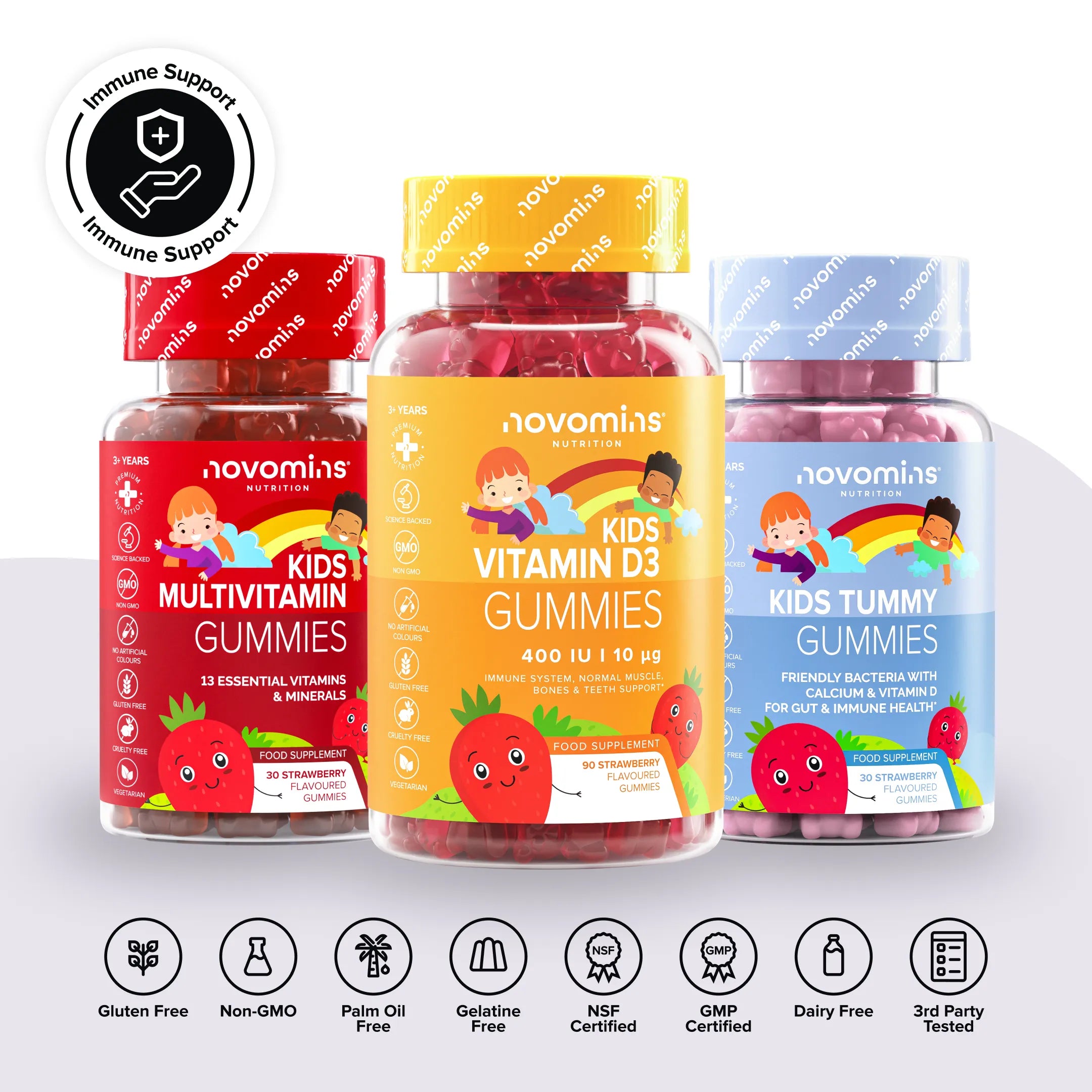 Novomins Pack Immunité Enfants gummies vitamine D multi