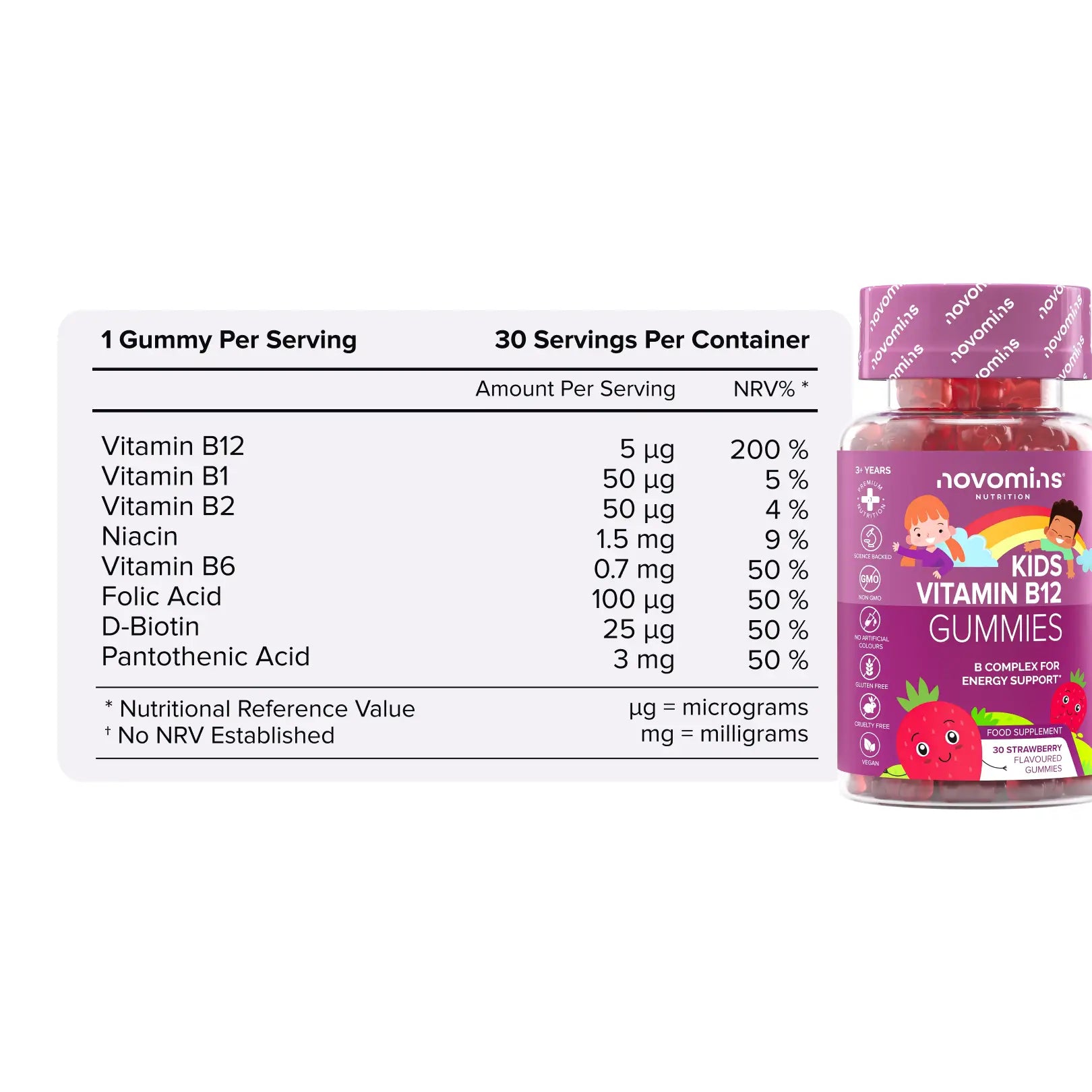 Novomins Packs Croissance Enfants Gummies B Oméga Fer 3-en-1