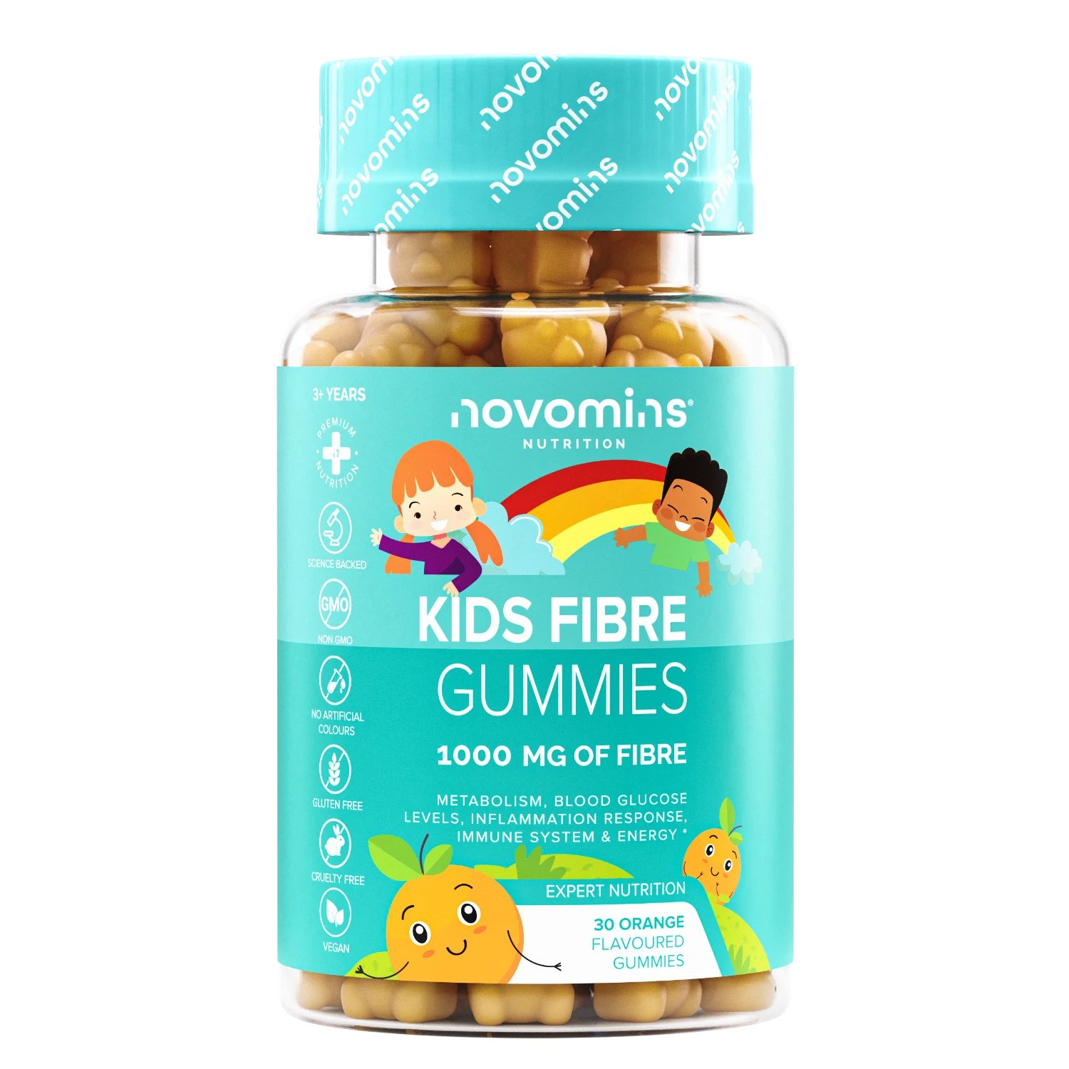 Novomins Fibres Enfants Gummies Orange 1000 mg