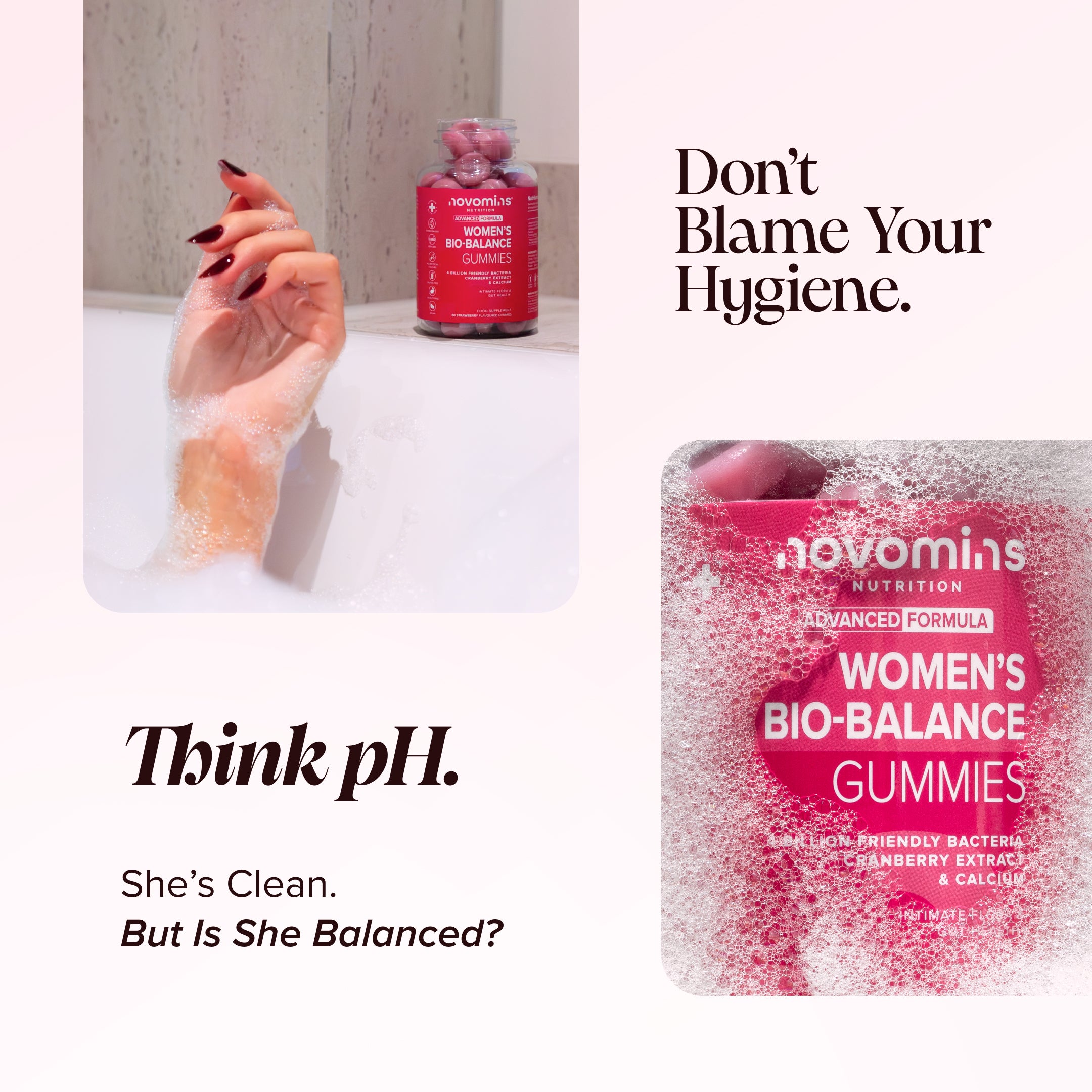 Novomins Santé intestinale Women's Bio-Balance gummies probiotiques canneberge