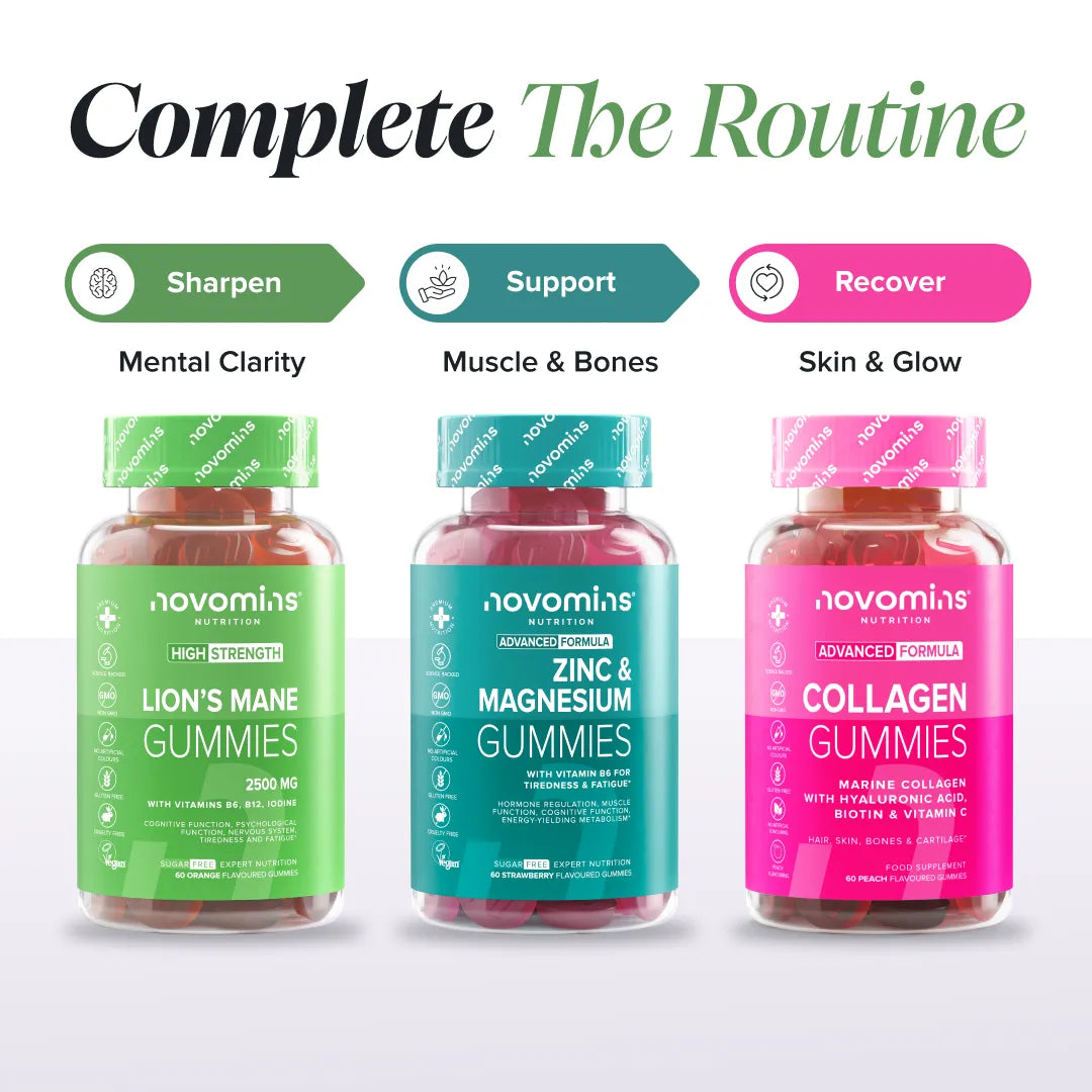 Novomins Lion's Mane 2500 mg Gummies Sans Sucre