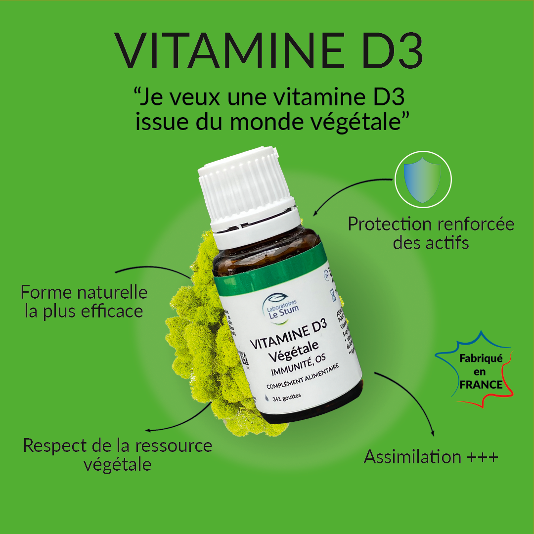 Le Stum Vitamines Minéraux Vitamine D3 Végétale gélules
