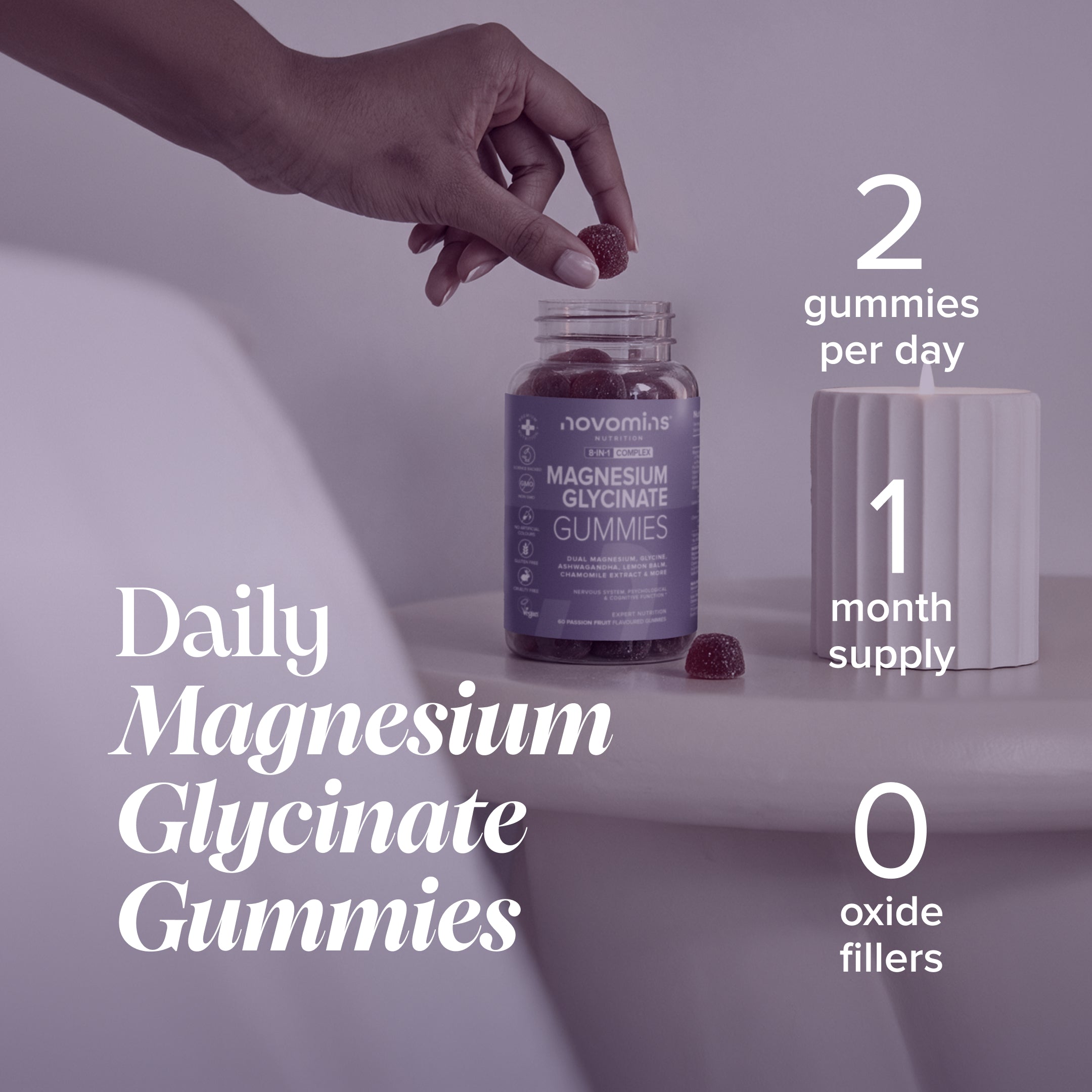 Novomins Sommeil Gummies Apaisants Magnésium Passion