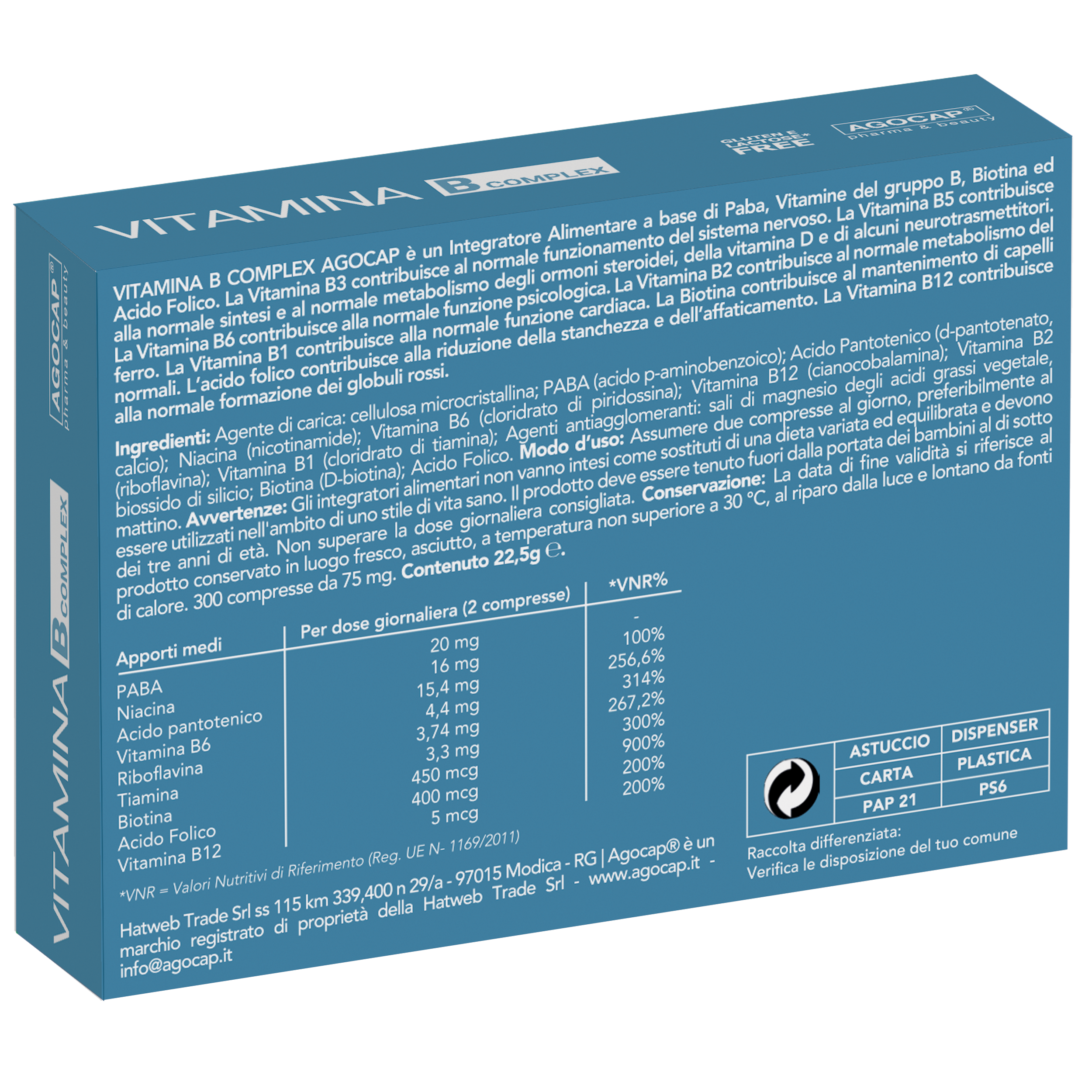 Agocap Stress e Stanchezza Vitamina B Complex vitamines B 160