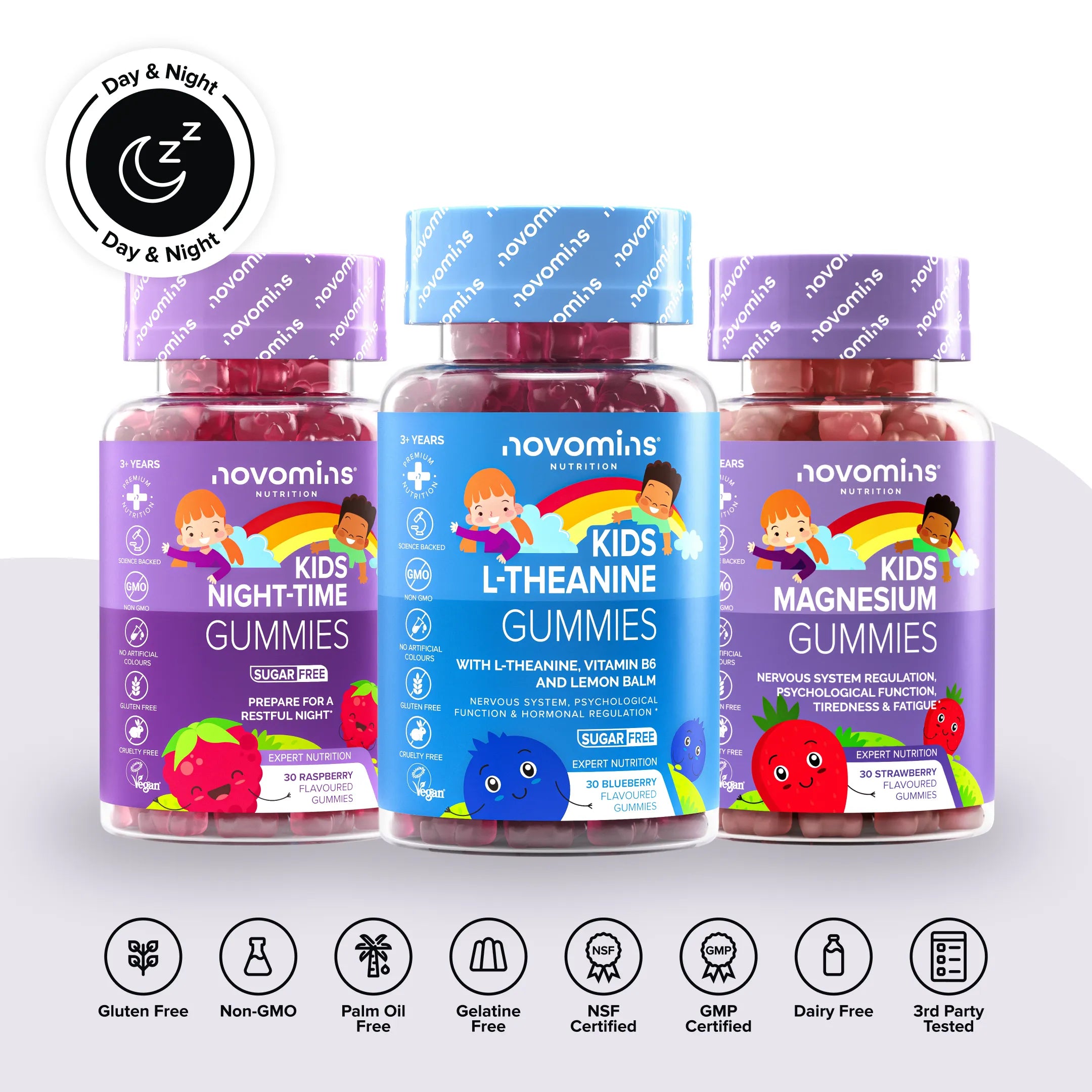 Novomins Jour & Nuit Enfants pack 3 gummies calme