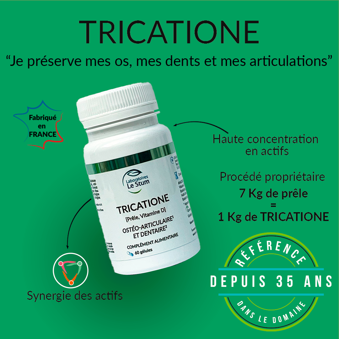 Le Stum Tricatione 60 Gélules Complément Os Silice