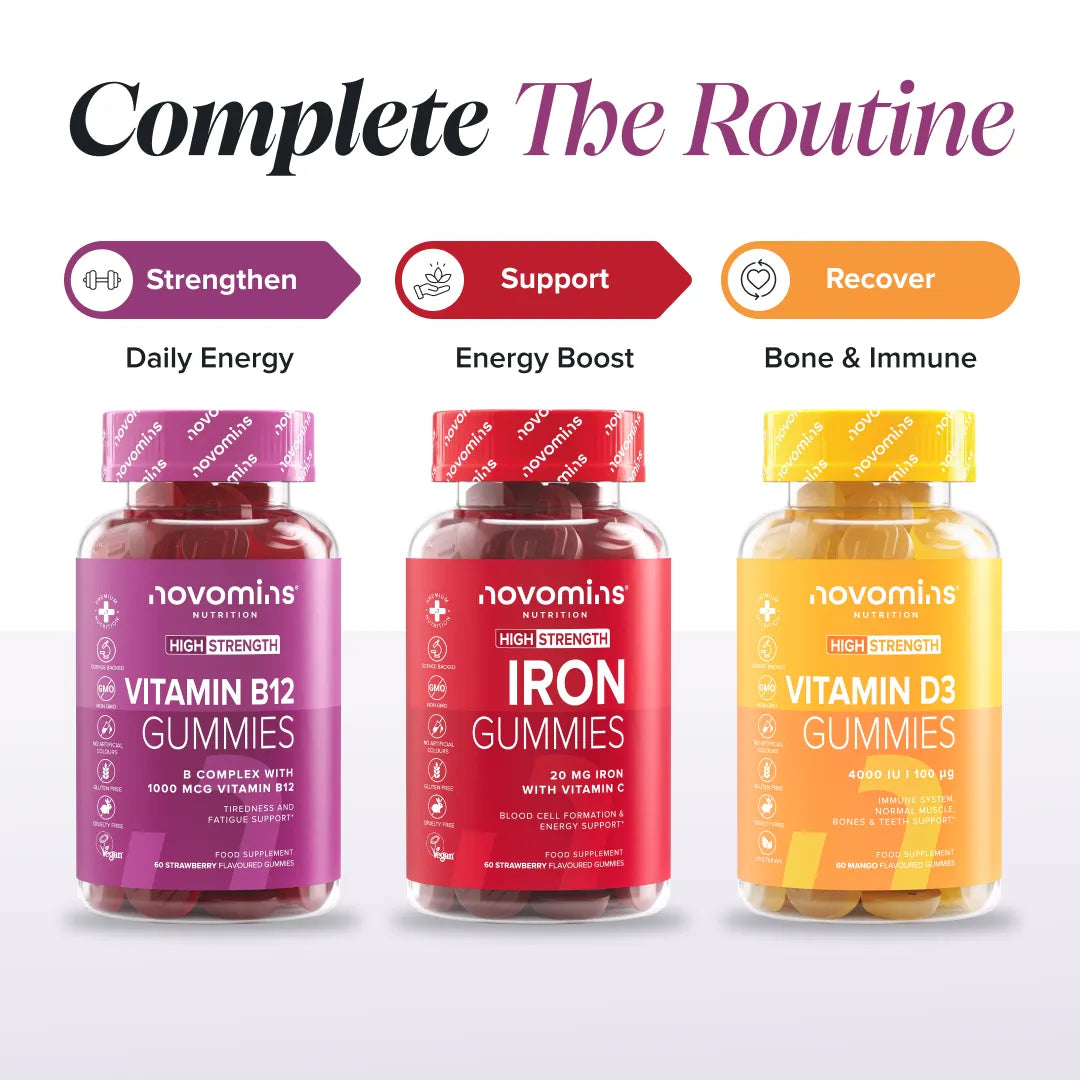 Novomins Immunité Gummies Vitamine B12 1000 mcg énergie