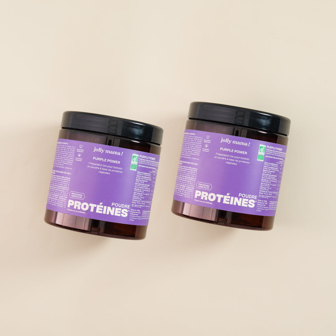 Jolly Mama Purple Power poudre protéines bio myrtille 1 mois