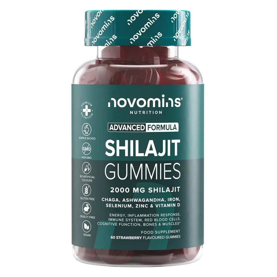Novomins Énergie Gummies de shilajit fer ashwagandha