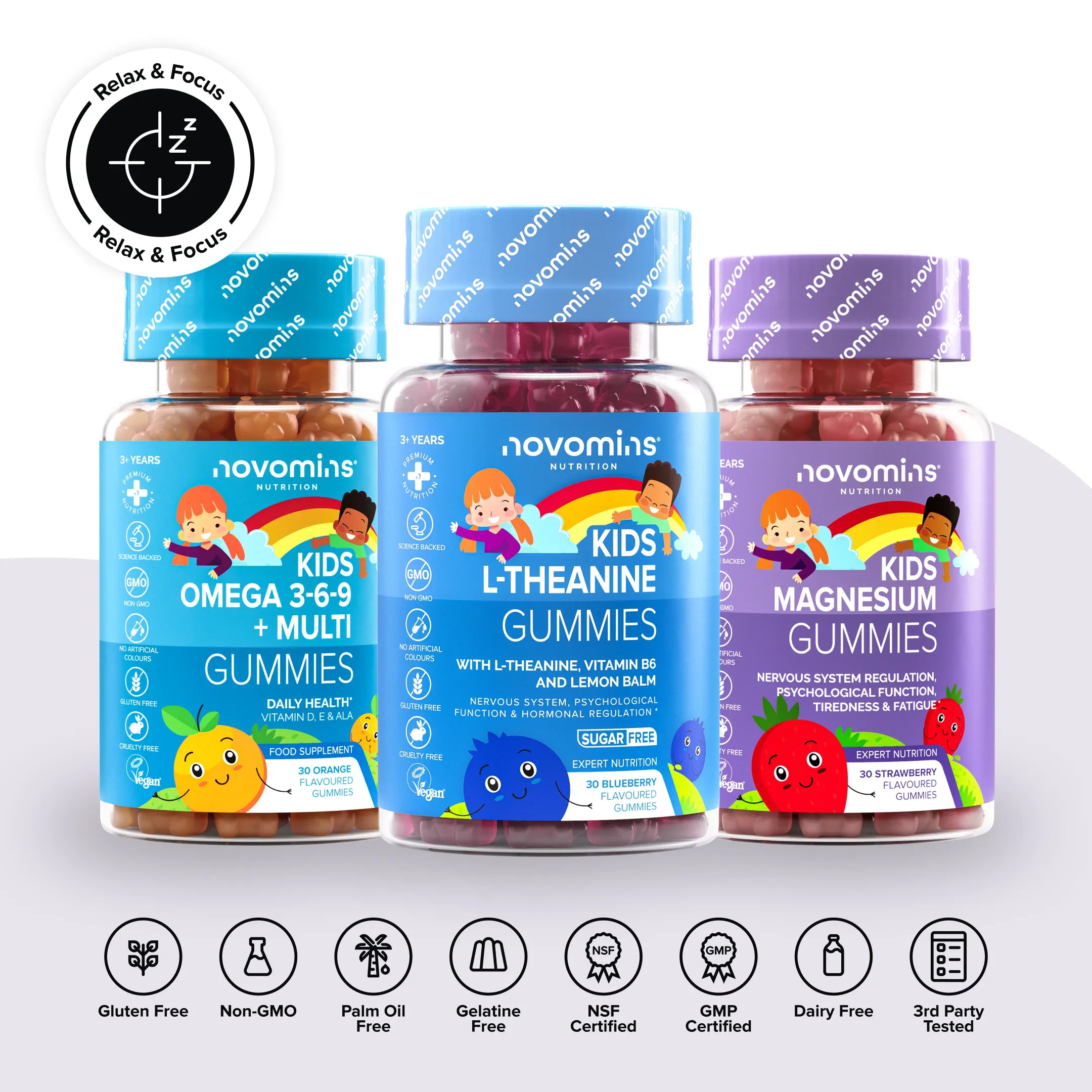 Novomins Coffrets & Packs Pack Détente & Concentration Enfants 3 gummies