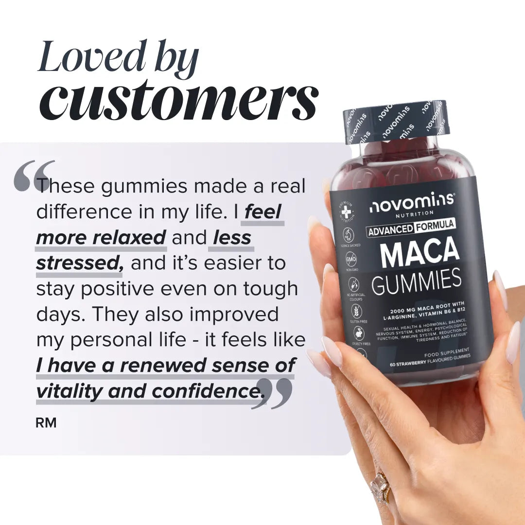 Novomins Libido Gummies de Maca noire énergie B12